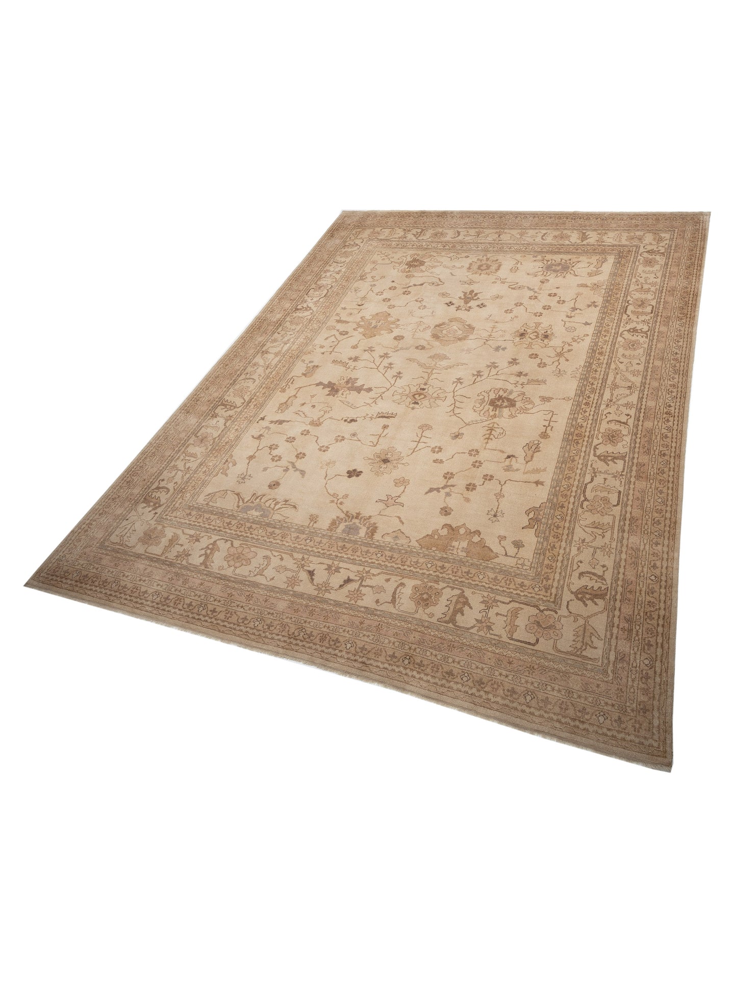 Angora Oushak 108102 Ivory Ivory 12.6x17.4 Hand Knotted Rug