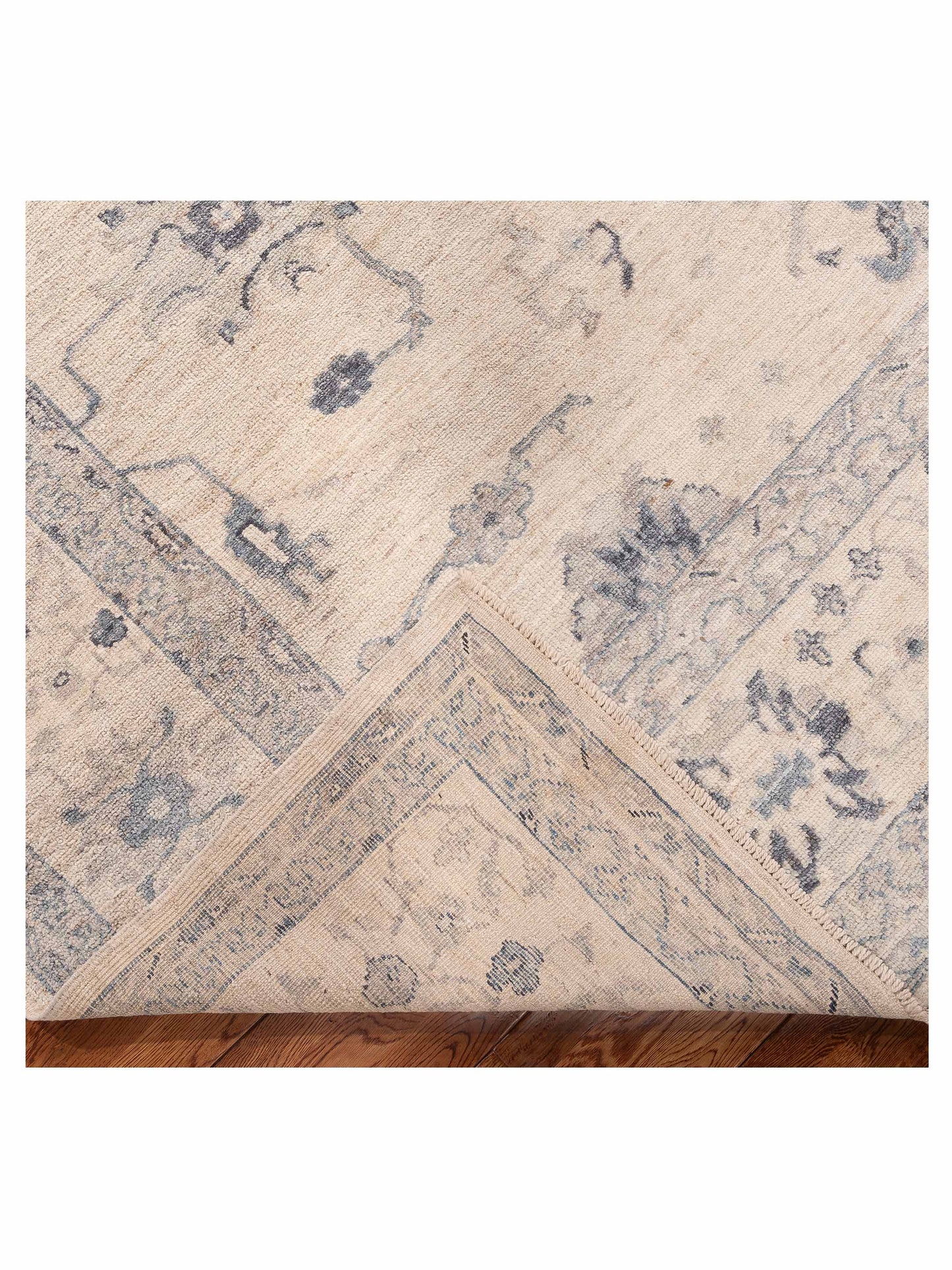 Angora Oushak 156088 Ivory Ivory 10.1x13.5 Hand Knotted Rug