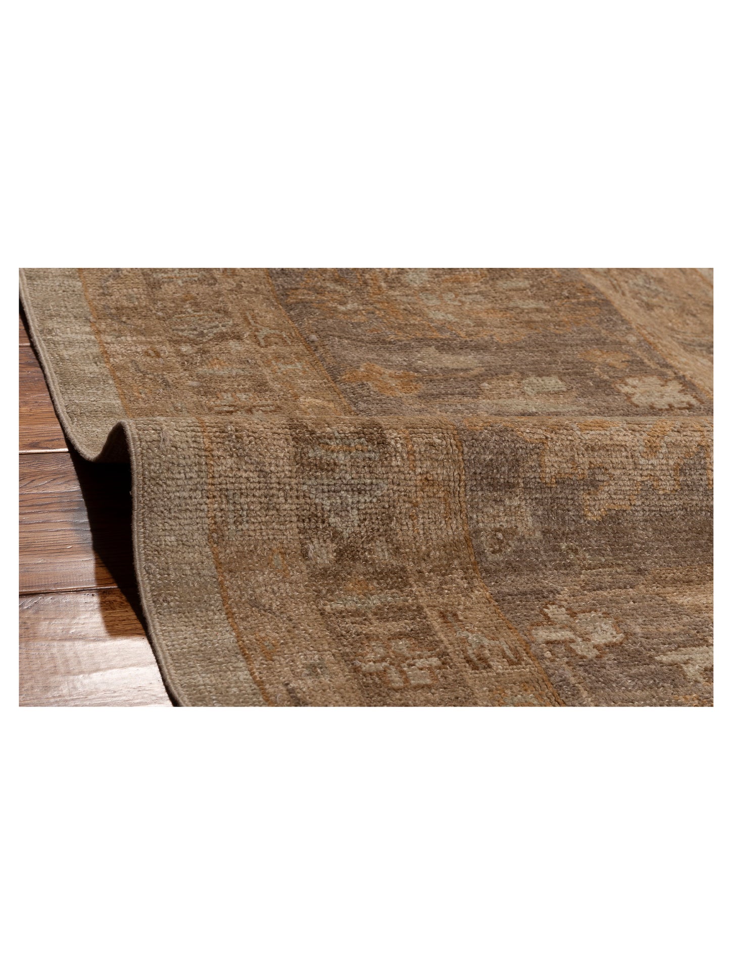 Angora Oushak 126676 Silver Brown 15x19.7 Hand Knotted Rug