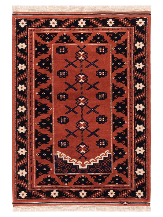 Pasha Turkish Shirwan  Brick Black Traditional