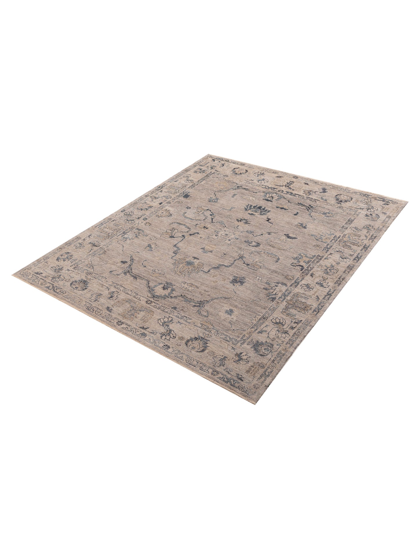Angora Oushak 156125 Gray Gray 8.1x9.9 Hand Knotted Rug