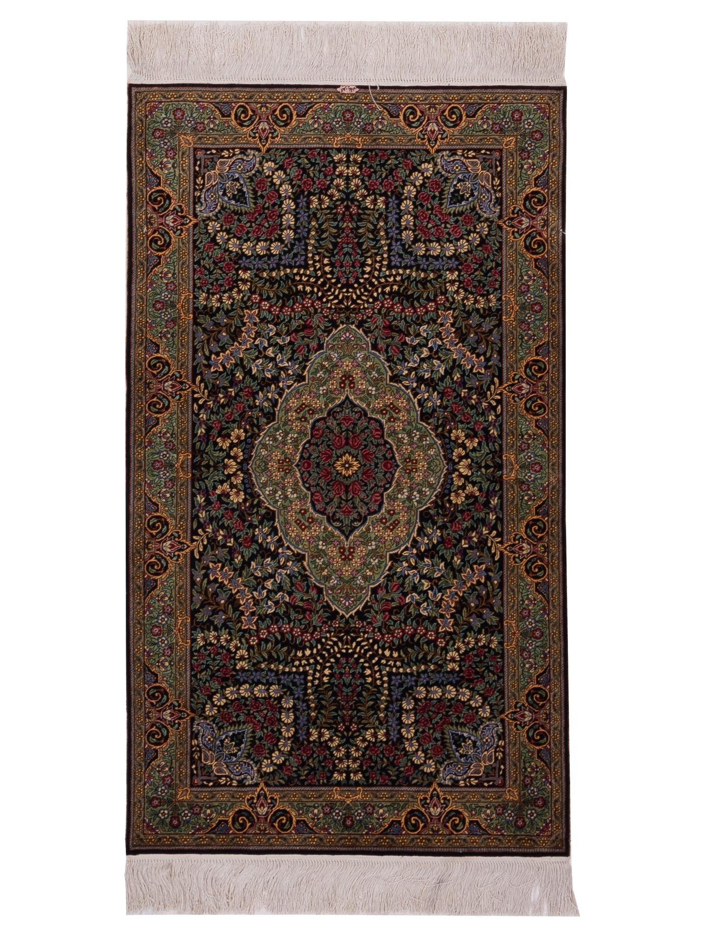 Pasha Pure Silk  Black Green Traditional