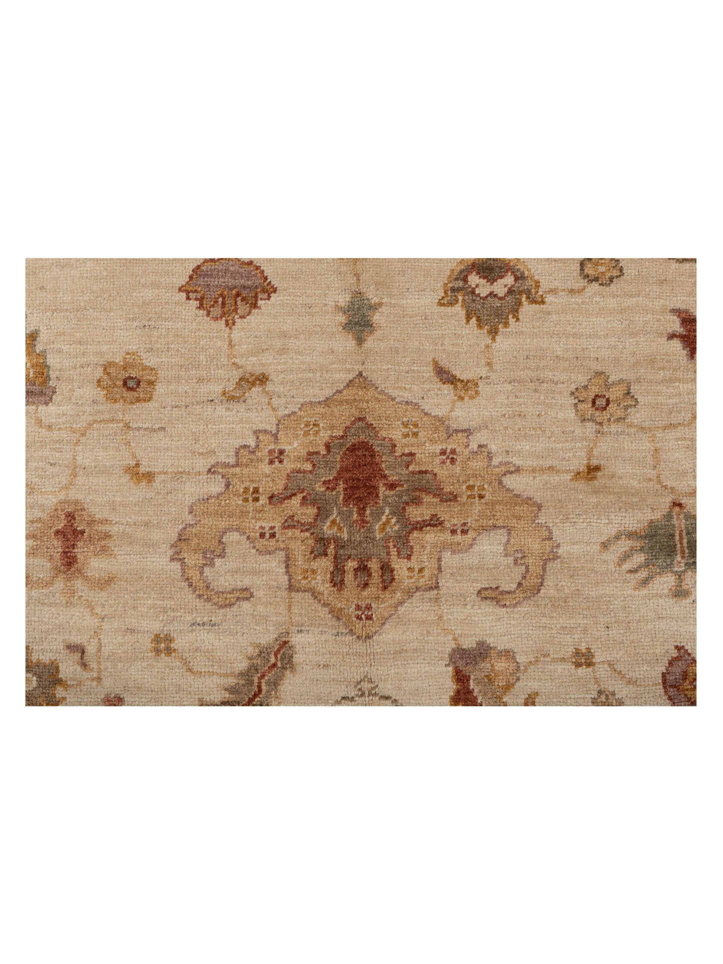 Angora Oushak 93037 Beige Rust 9x11.8 Hand Knotted Rug