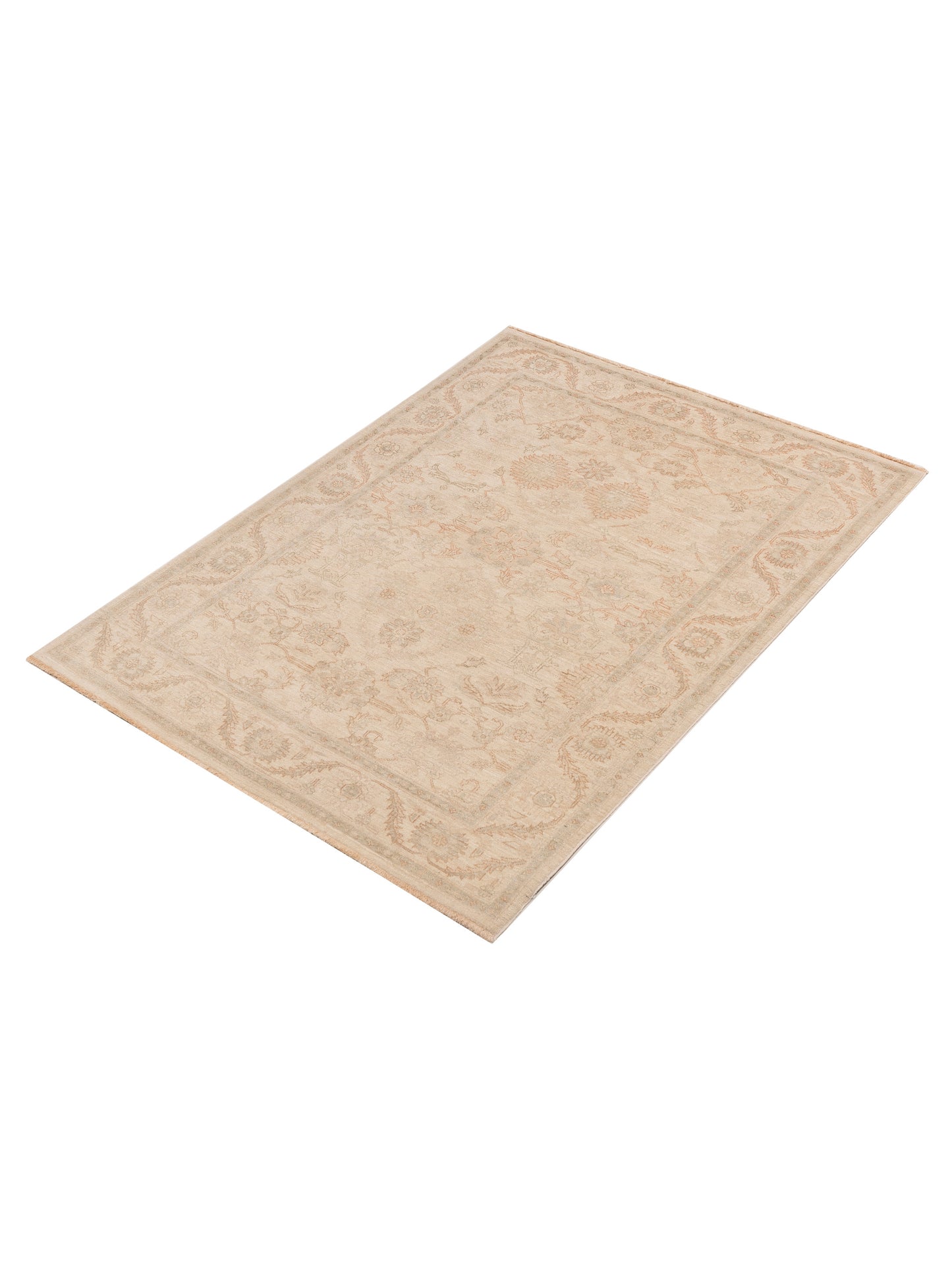 Laila 115237 Ivory Ivory 4.11x6.9 Hand Knotted Rug