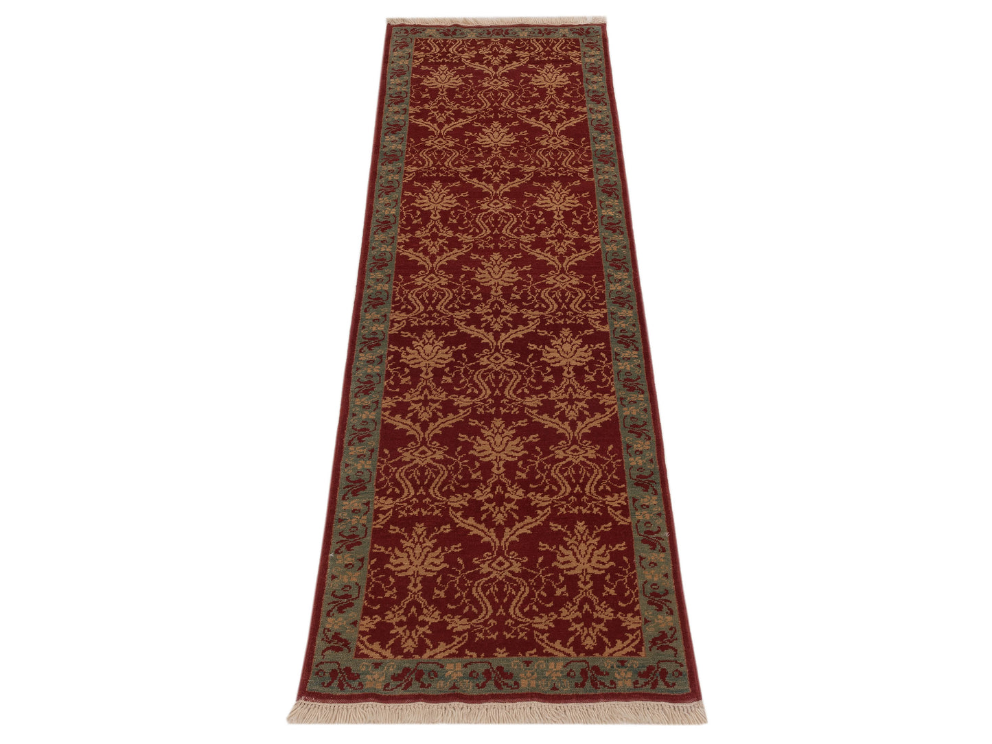 Antique Loom 104497 Red Blue 2.6x8.2 Hand Knotted Rug