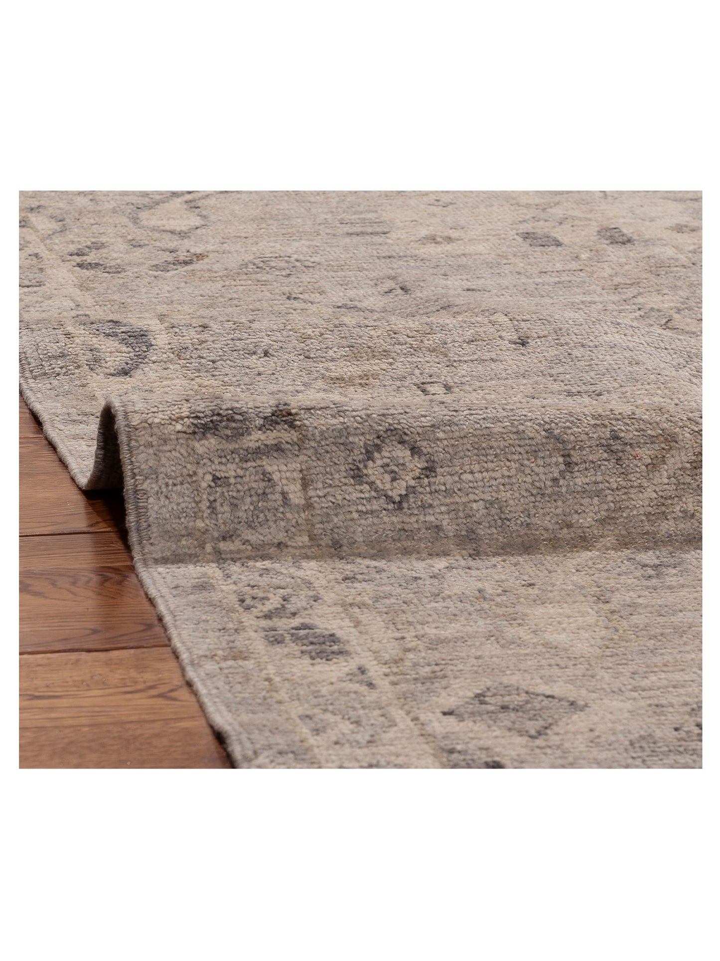 Angora Oushak 156044 Gray Gray 8.11x12.8 Hand Knotted Rug