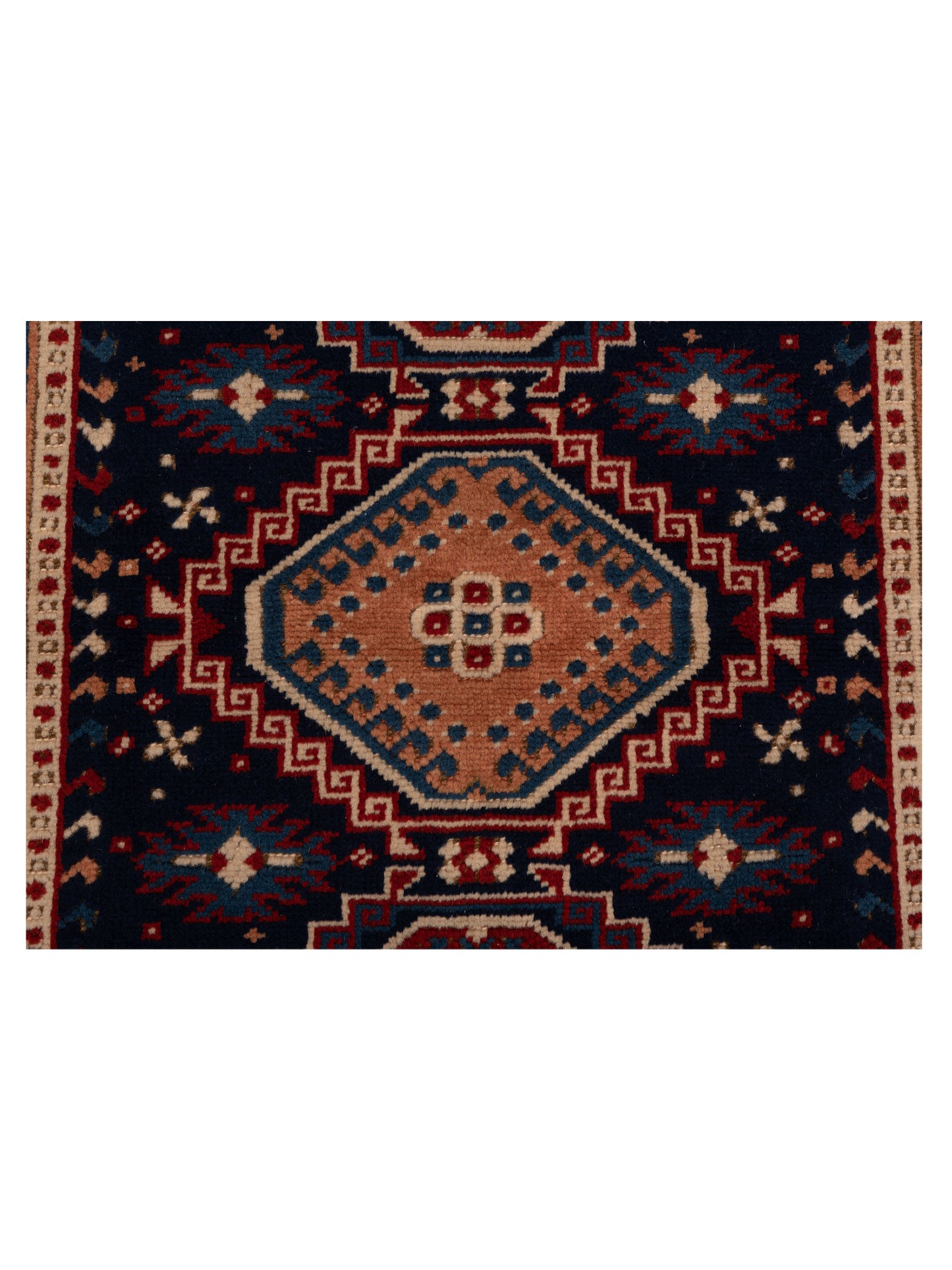 Turkish Shirwan 145245 Navy Red 4.2x5.2 Hand Knotted Rug