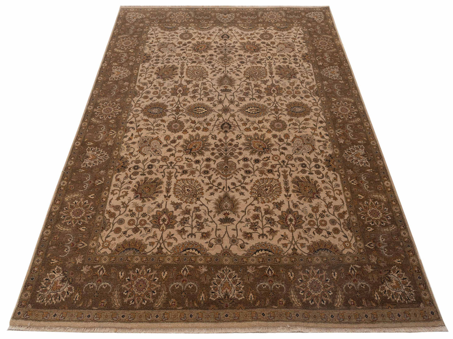Haji Jalili 111270 Ivory Brown 7.6x10.10 Hand Knotted Rug