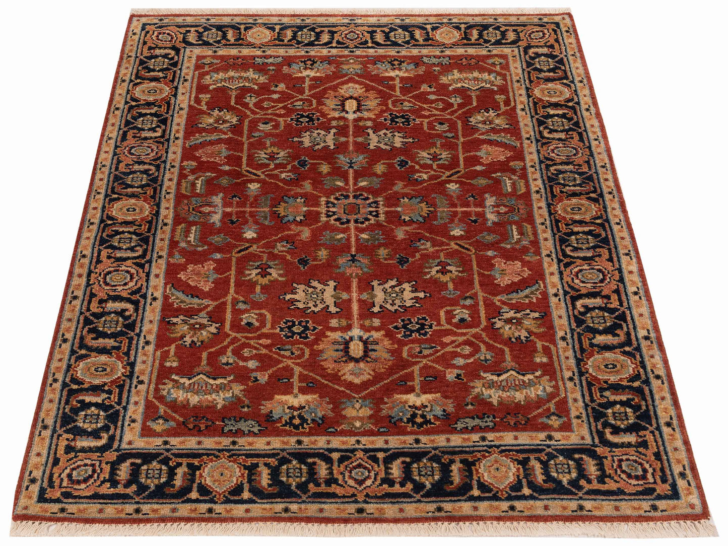 Royal 126624 Rust Navy 4.1x5.10 Hand Knotted Rug