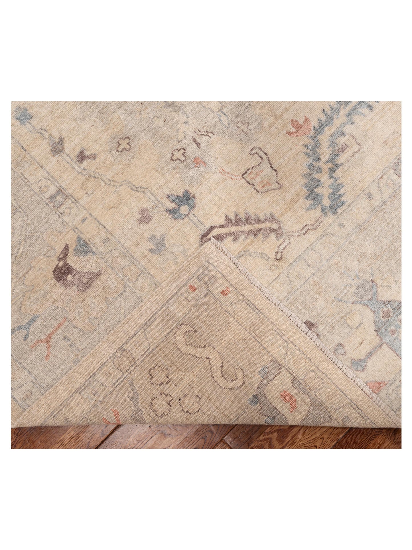 Anadol Oushak 154525 Ivory Light Gray 9.3x12.1 Hand Knotted Rug