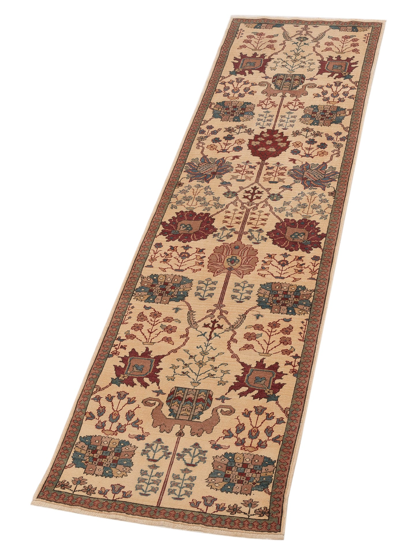 Antique Loom 121910 Ivory Ivory 2.8x9.6 Hand Knotted Rug