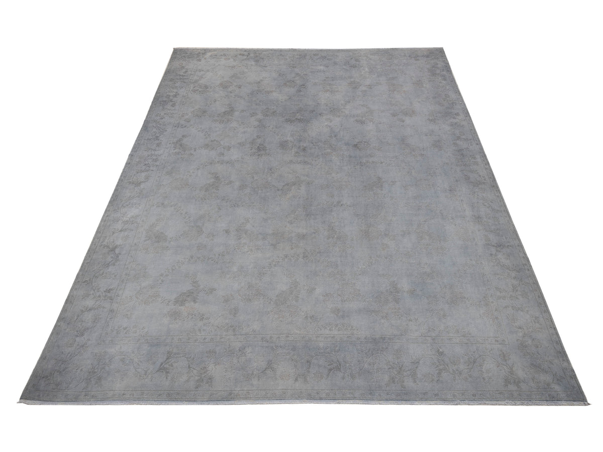 Vintage 107527 Light Gray 12.4x16 Hand Knotted Rug
