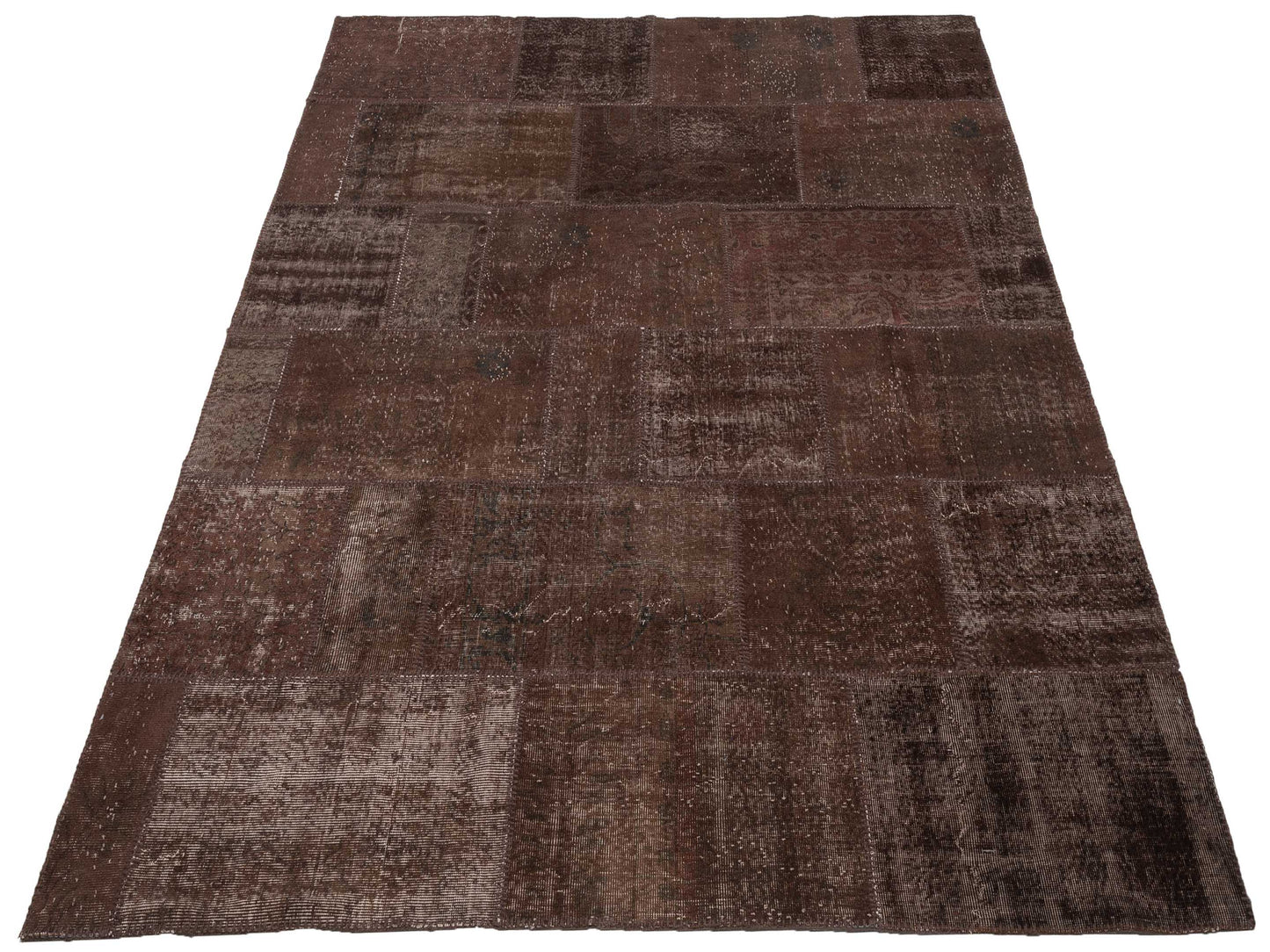 Turkish Vestige Patchwork 109503 Dark Brown 8x9.10 Hand Knotted Rug