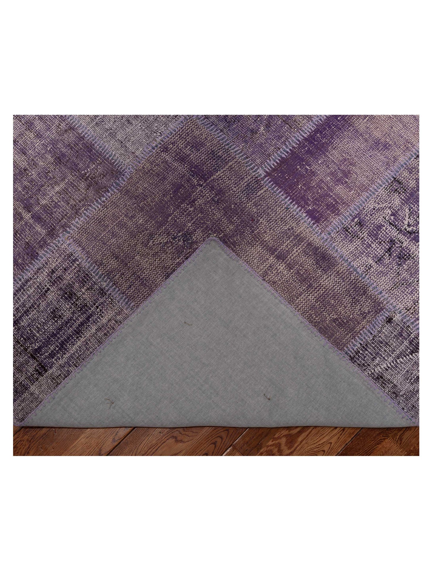 Turkish Vestige Patchwork 114848 Purple 12.2x14.11 Hand Knotted Rug