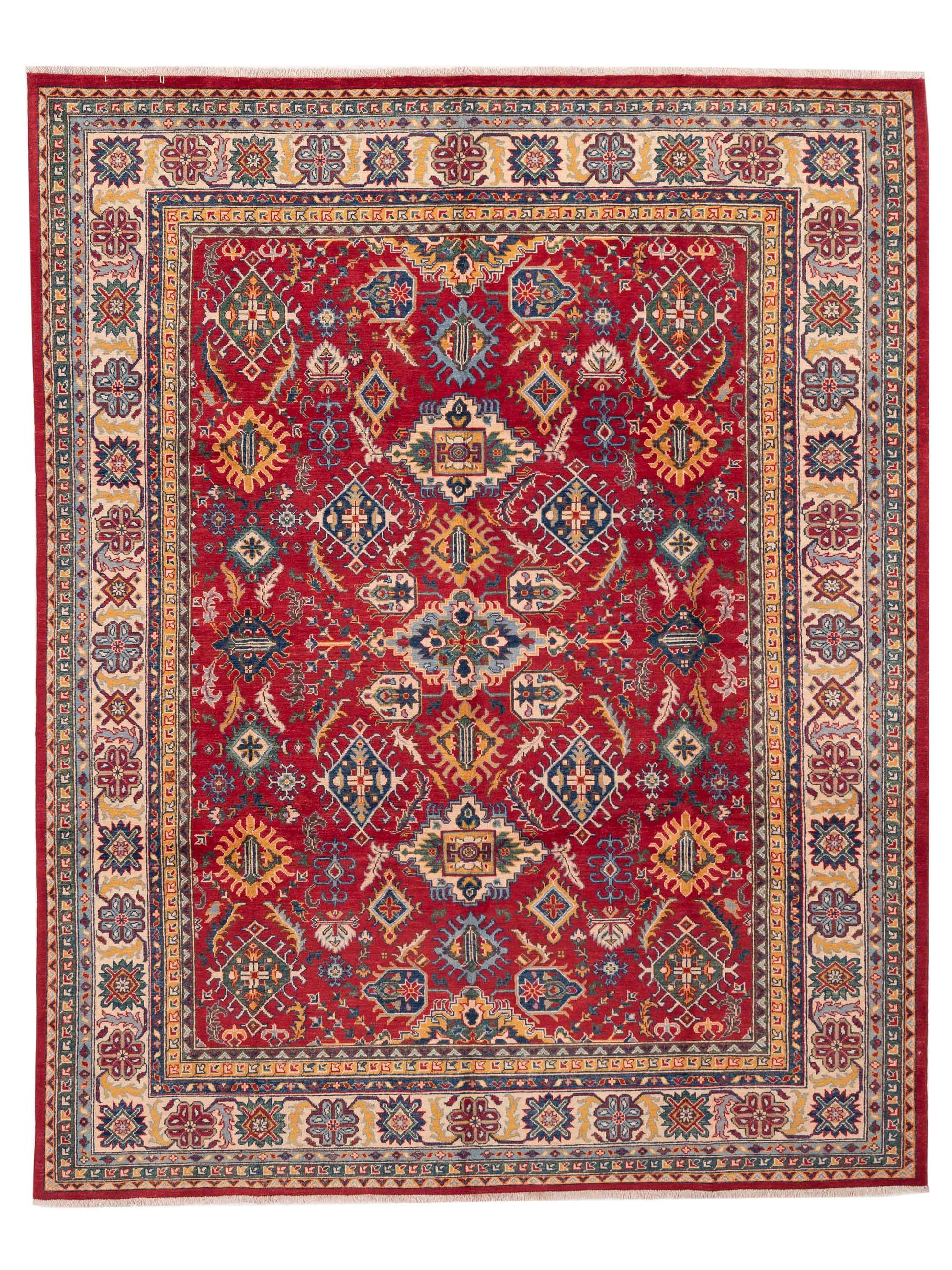 Kazak 151936 Red Ivory 7.10x10 Hand Knotted Rug – Anadol Rugs