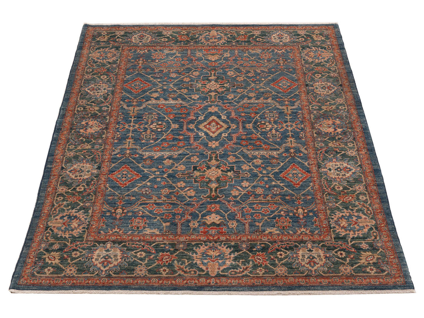 Sultan 153772 Blue Green 5.9x7.10 Hand Knotted Rug