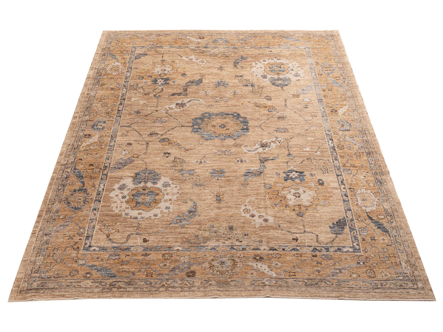 Angora Oushak 156187 Gold Gold 9x11.8 Hand Knotted Rug