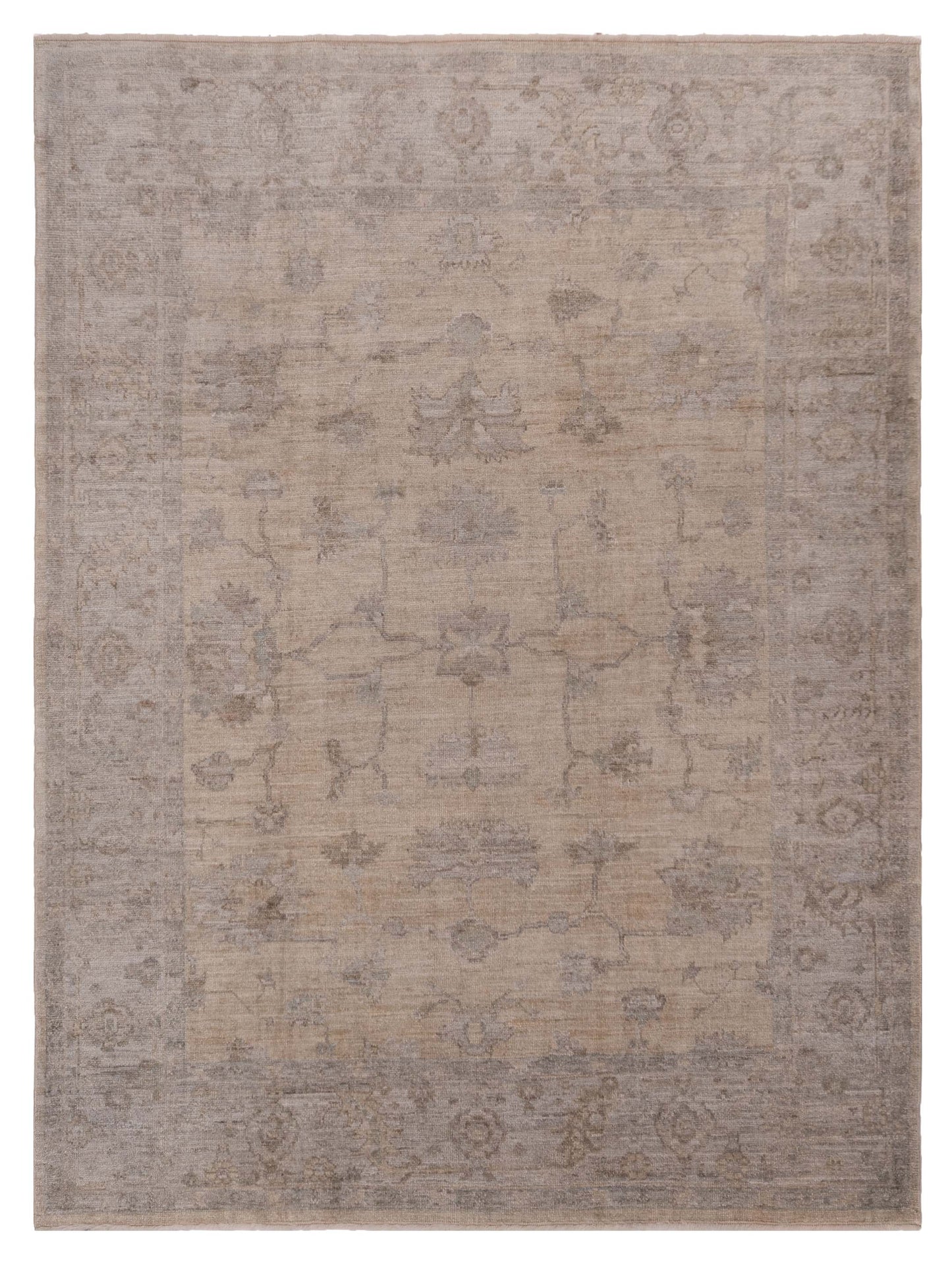 Anadol Angora Oushak  Ivory Light Gray Traditional