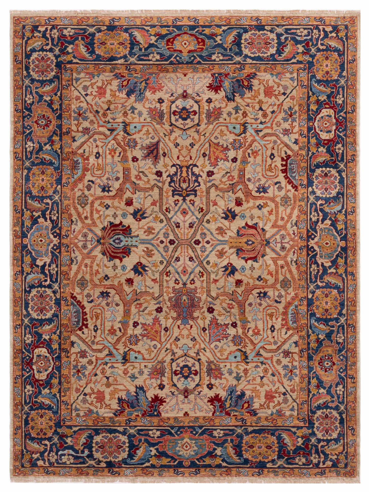 Pasha Antique Loom Fine  Ivory Navy Traditional