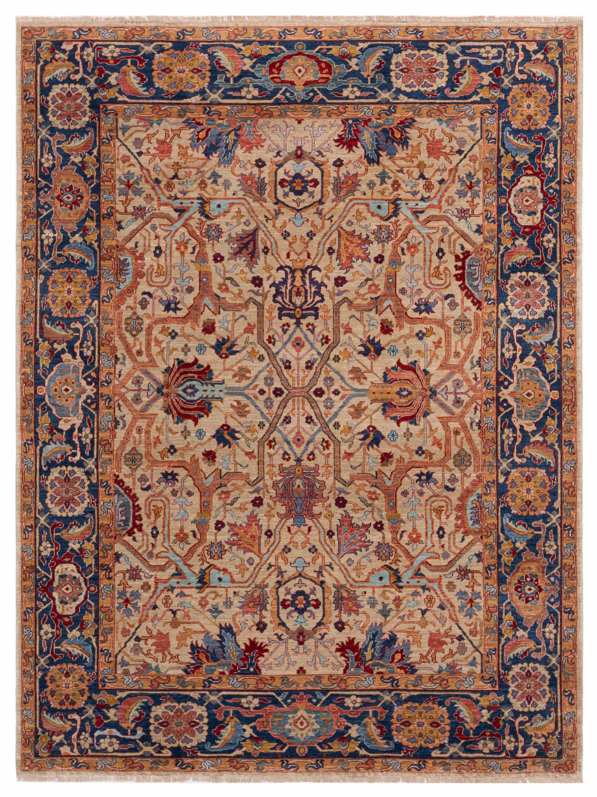 Pasha Antique Loom Fine  Ivory Navy Traditional