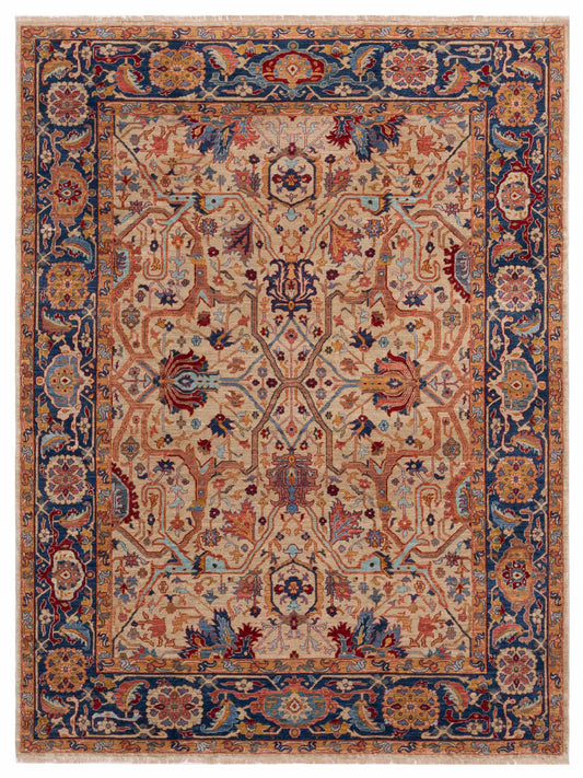 Pasha Antique Loom Fine  Ivory Navy Traditional