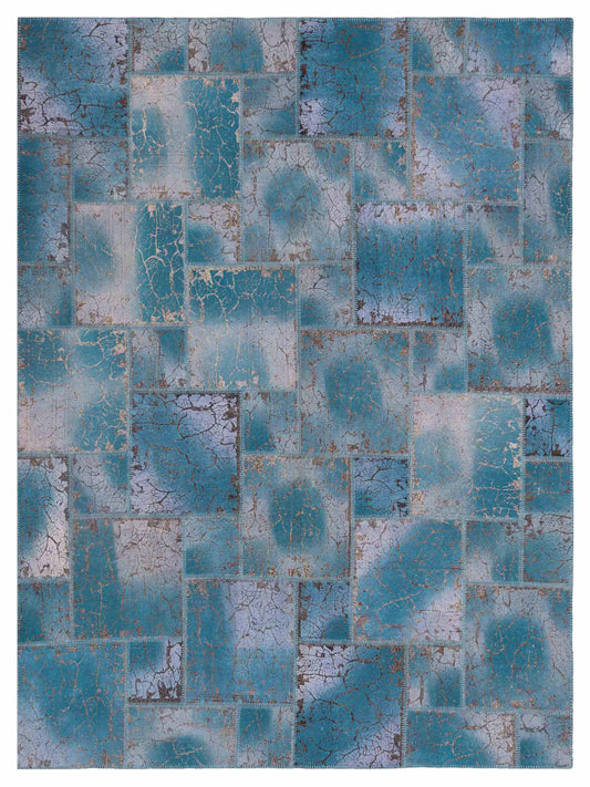 Pasha Turkish Vestige Patchwork  Turquoise  Contemporary