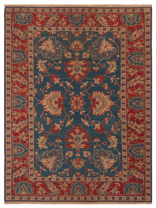 Pasha Transilvanian Kilim  Blue Red Traditional