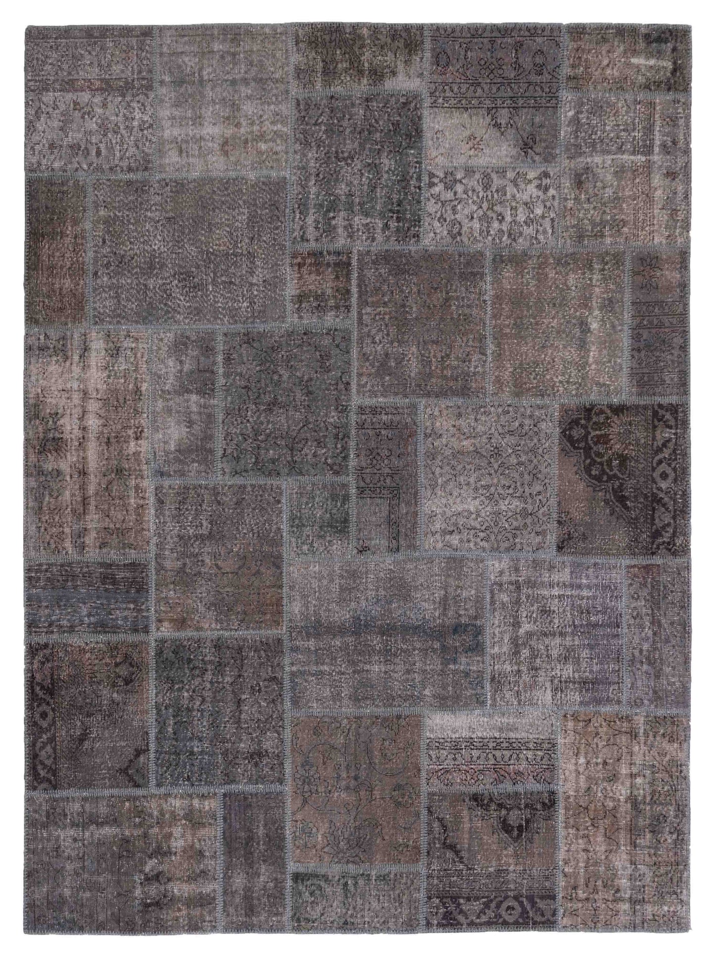 Pasha Turkish Vestige Patchwork  Gray  Contemporary