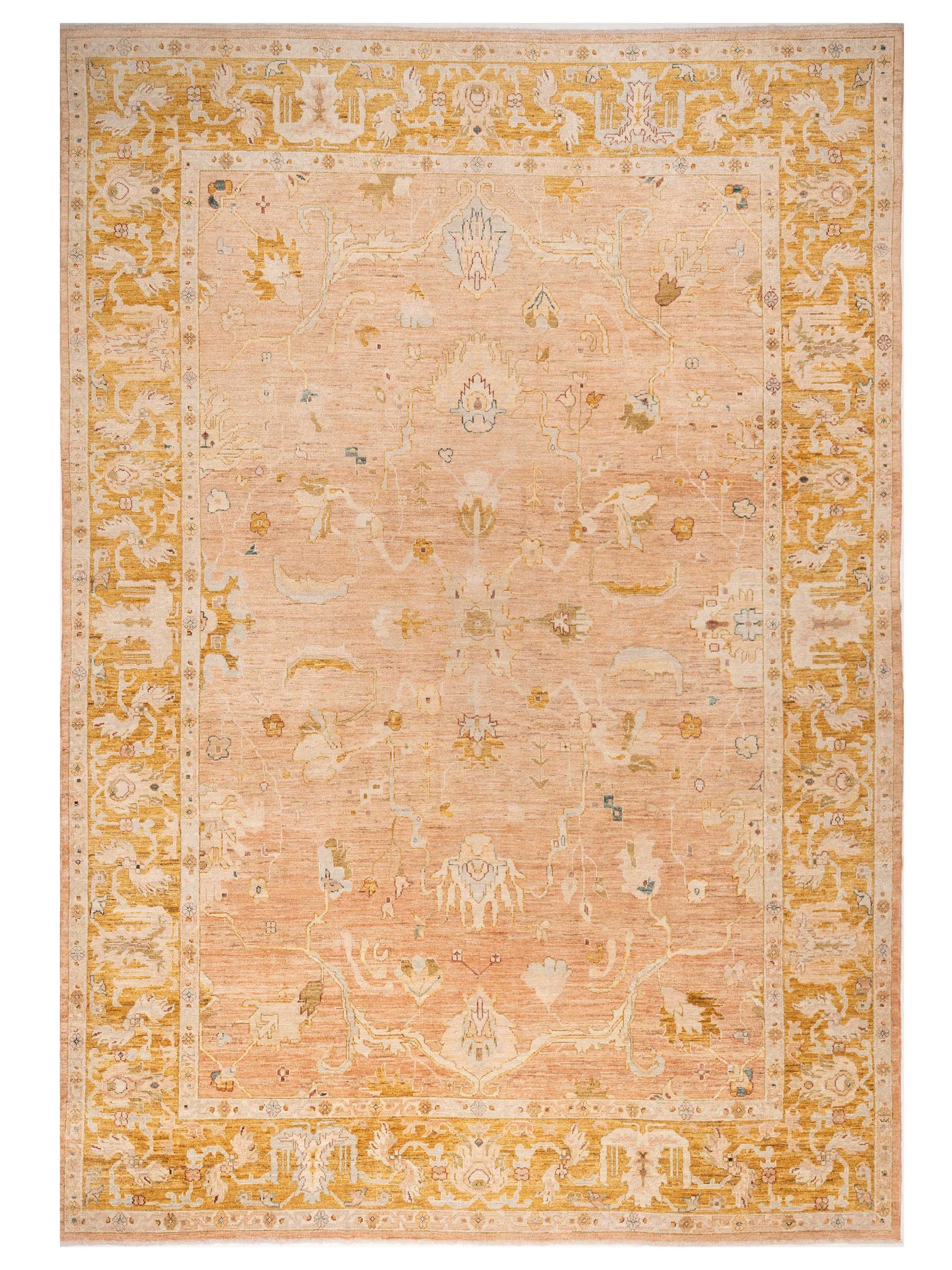 Anadol Angora Oushak  Pink Mustard Traditional