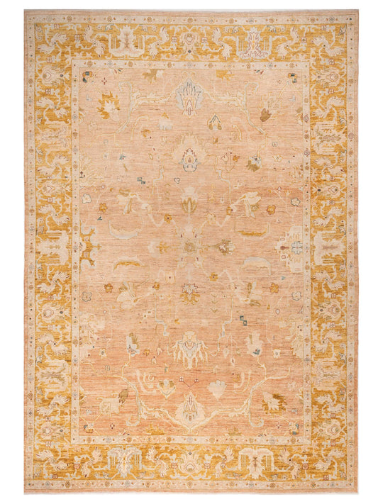 Anadol Angora Oushak  Pink Mustard Traditional