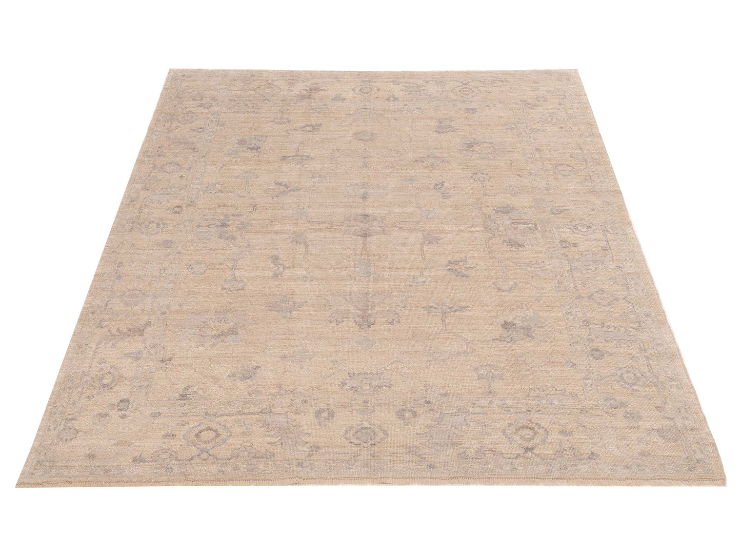 Angora Oushak 119878 Ivory Ivory 7.9x9.2 Hand Knotted Rug