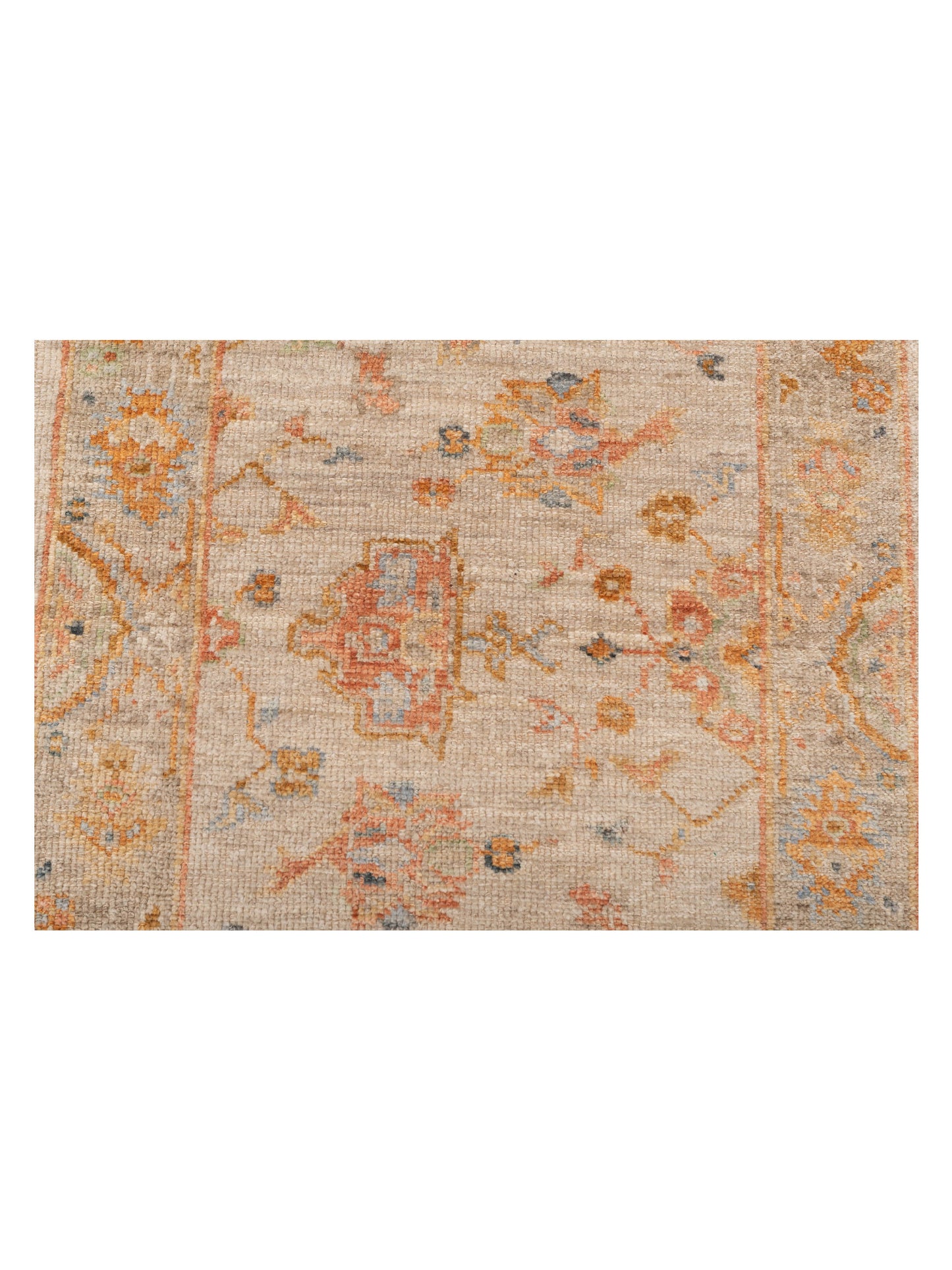 Angora Oushak 149360 Ivory Silver 2.7x13.7 Hand Knotted Rug