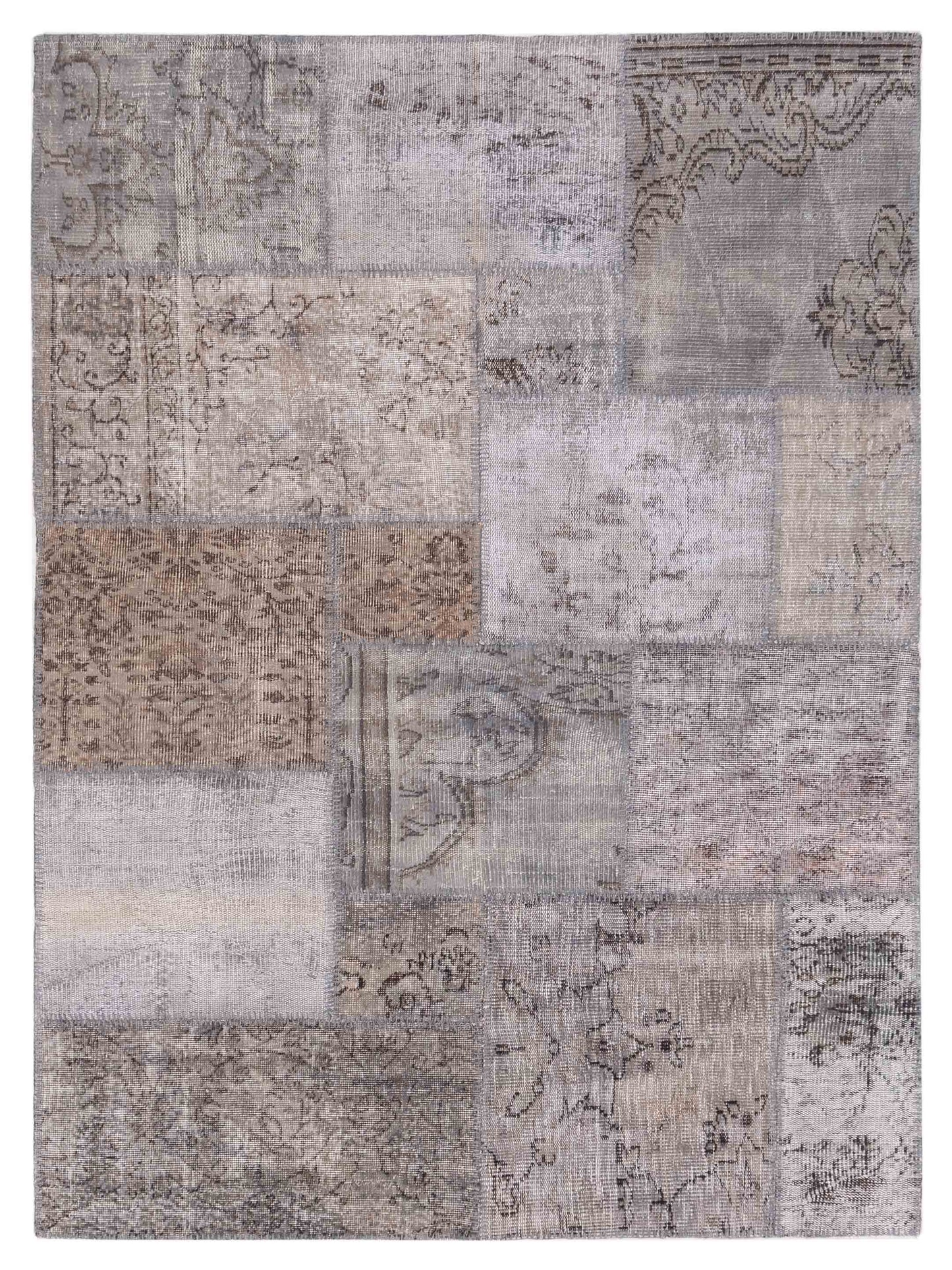 Pasha Turkish Vestige Patchwork  Gray  Contemporary