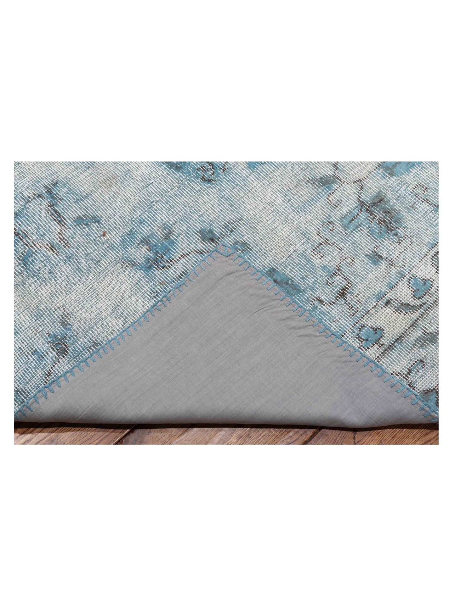 Turkish Vestige Patchwork 146041 Silver Blue 9.10x12 Hand Knotted Rug