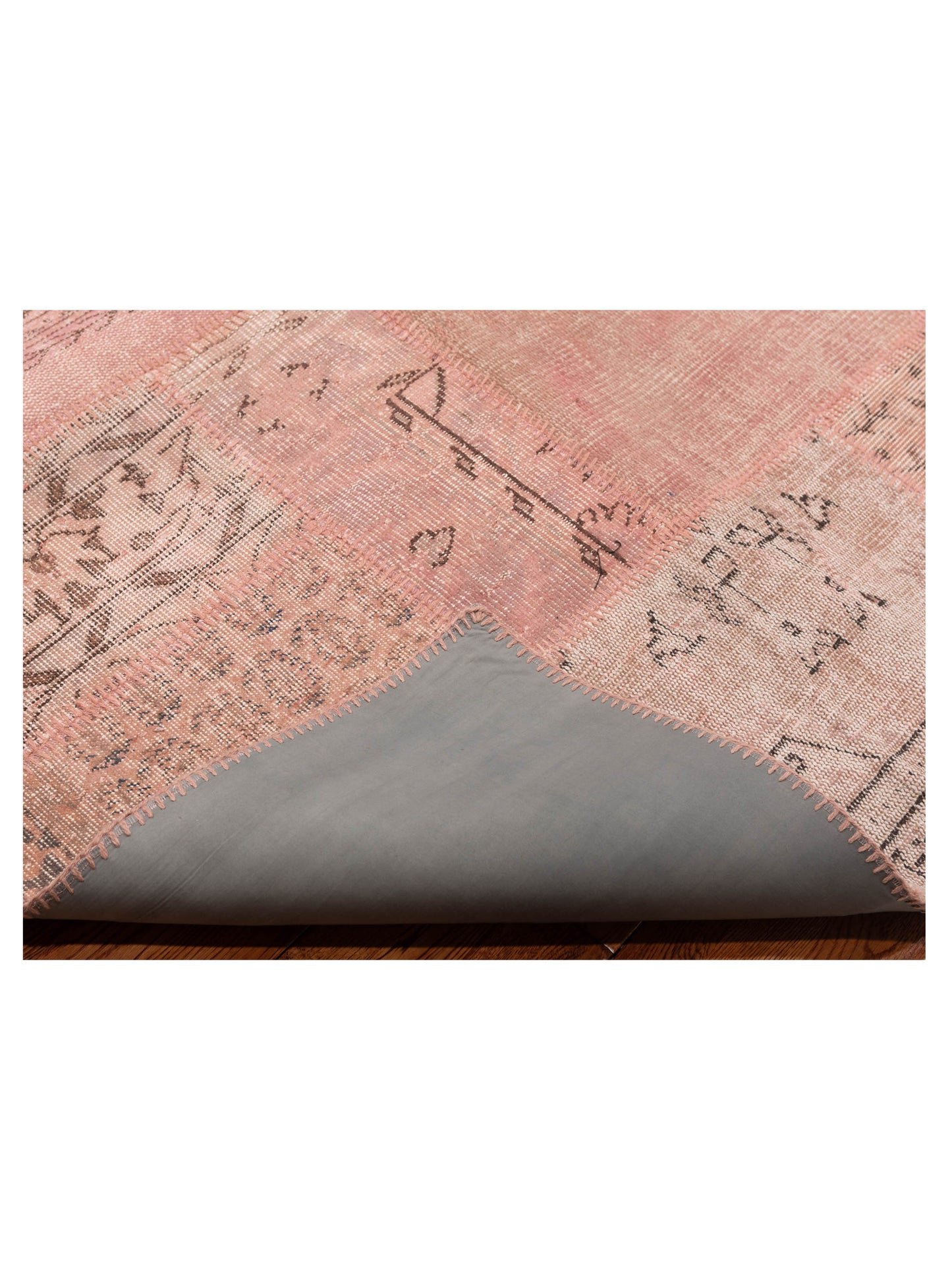 Turkish Vestige Patchwork 149171 Pink 9x12 Hand Knotted Rug