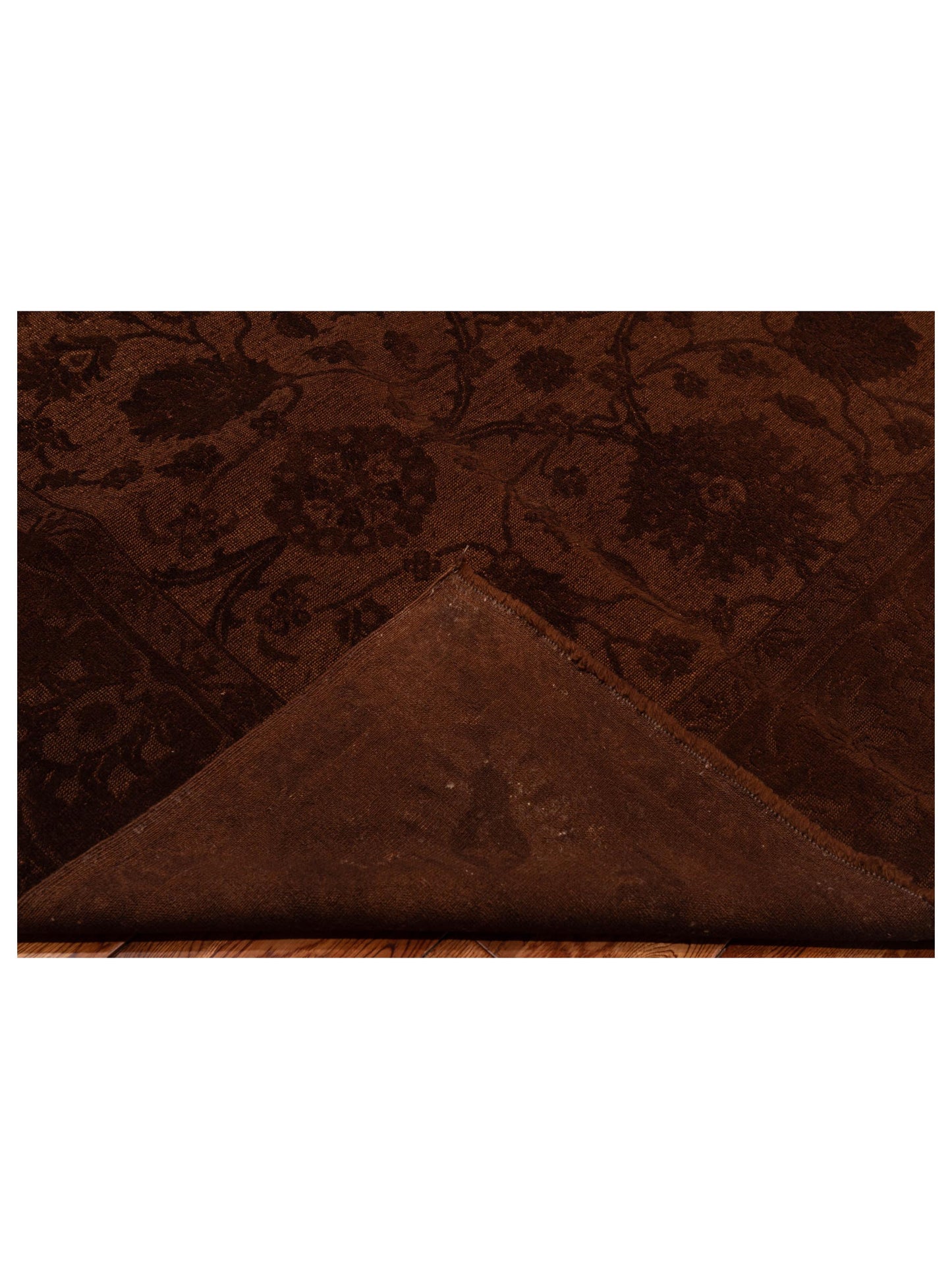 Vintage 105252 Dark Brown 6.10x9.8 Hand Knotted Rug