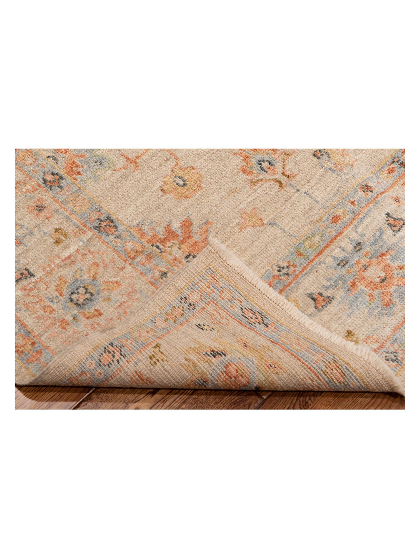 Angora Oushak 149361 Beige Beige 6.2x13.8 Hand Knotted Rug