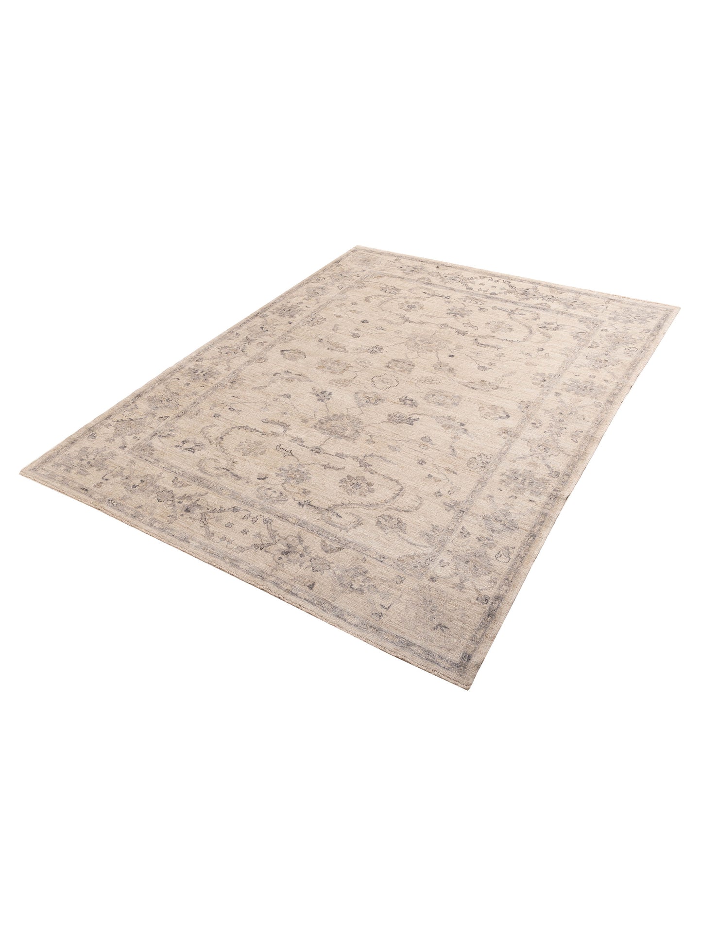 Angora Oushak 156226 Ivory Ivory 9.3x12.1 Hand Knotted Rug