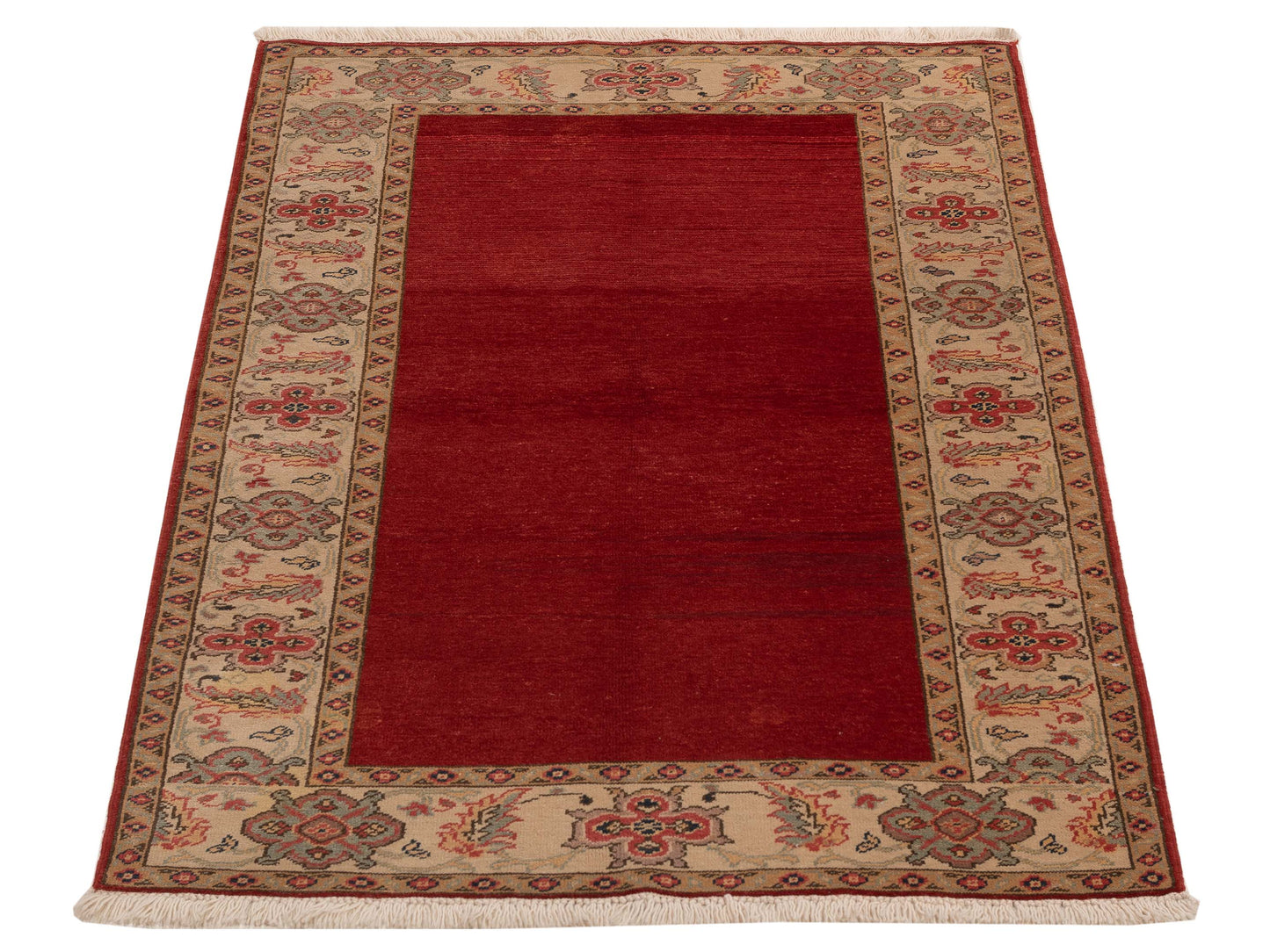 Antique Loom 104505 Red Ivory 4x6 Hand Knotted Rug