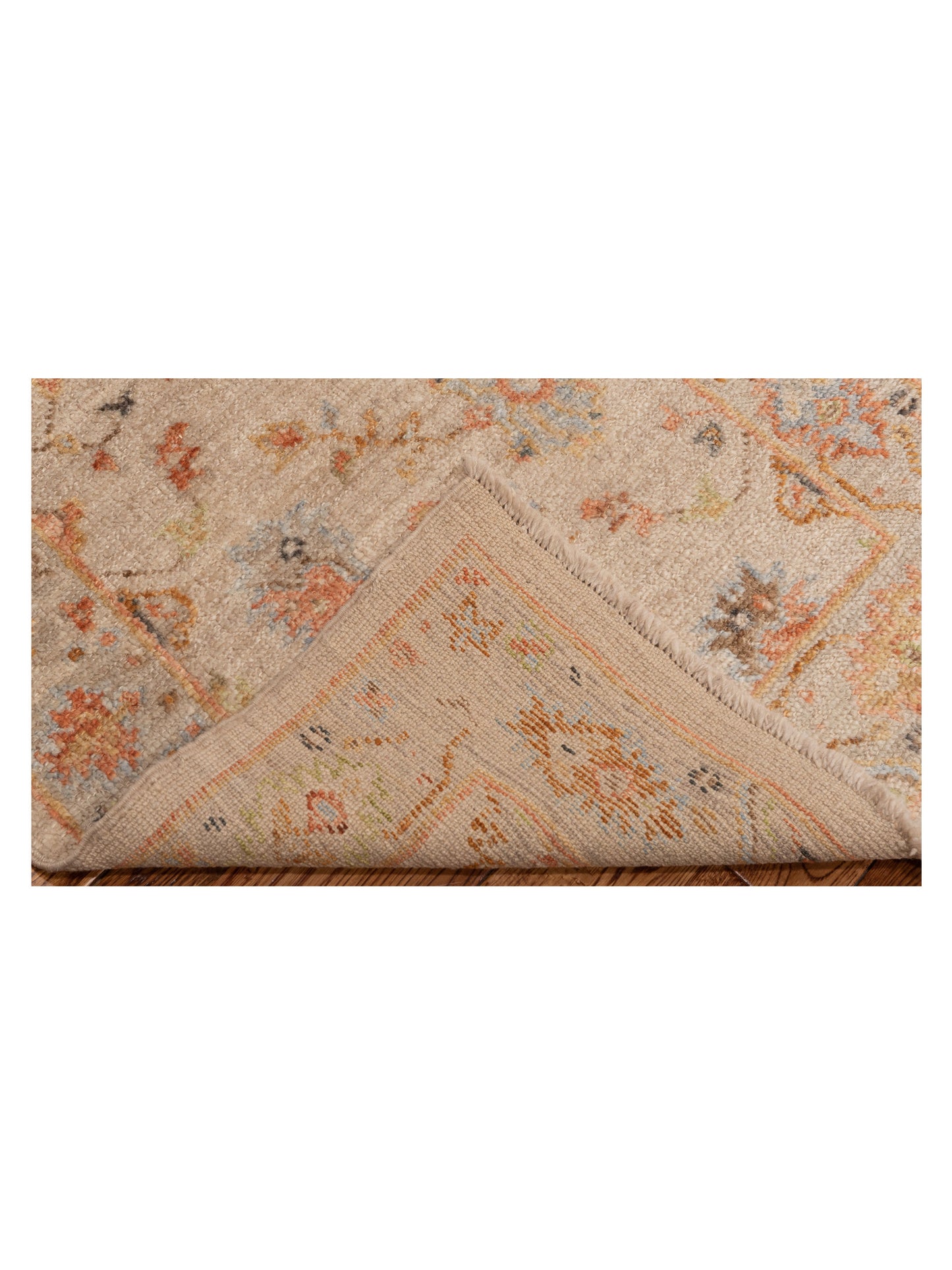 Angora Oushak 150375 Beige Brown 2.7x15.4 Hand Knotted Rug