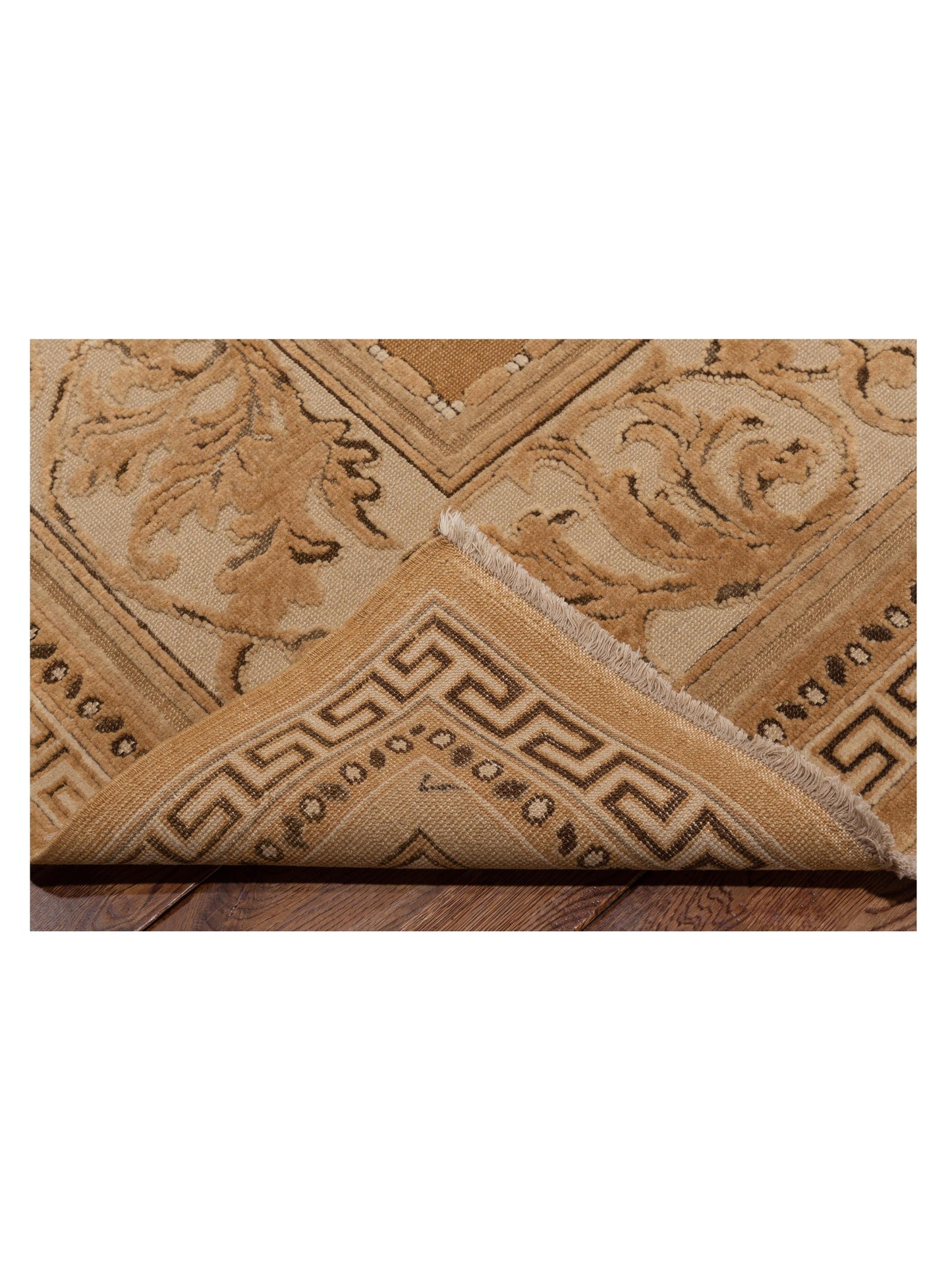 Turkish Elvan 79757 Gold Ivory 8x10.3 Hand Knotted Rug