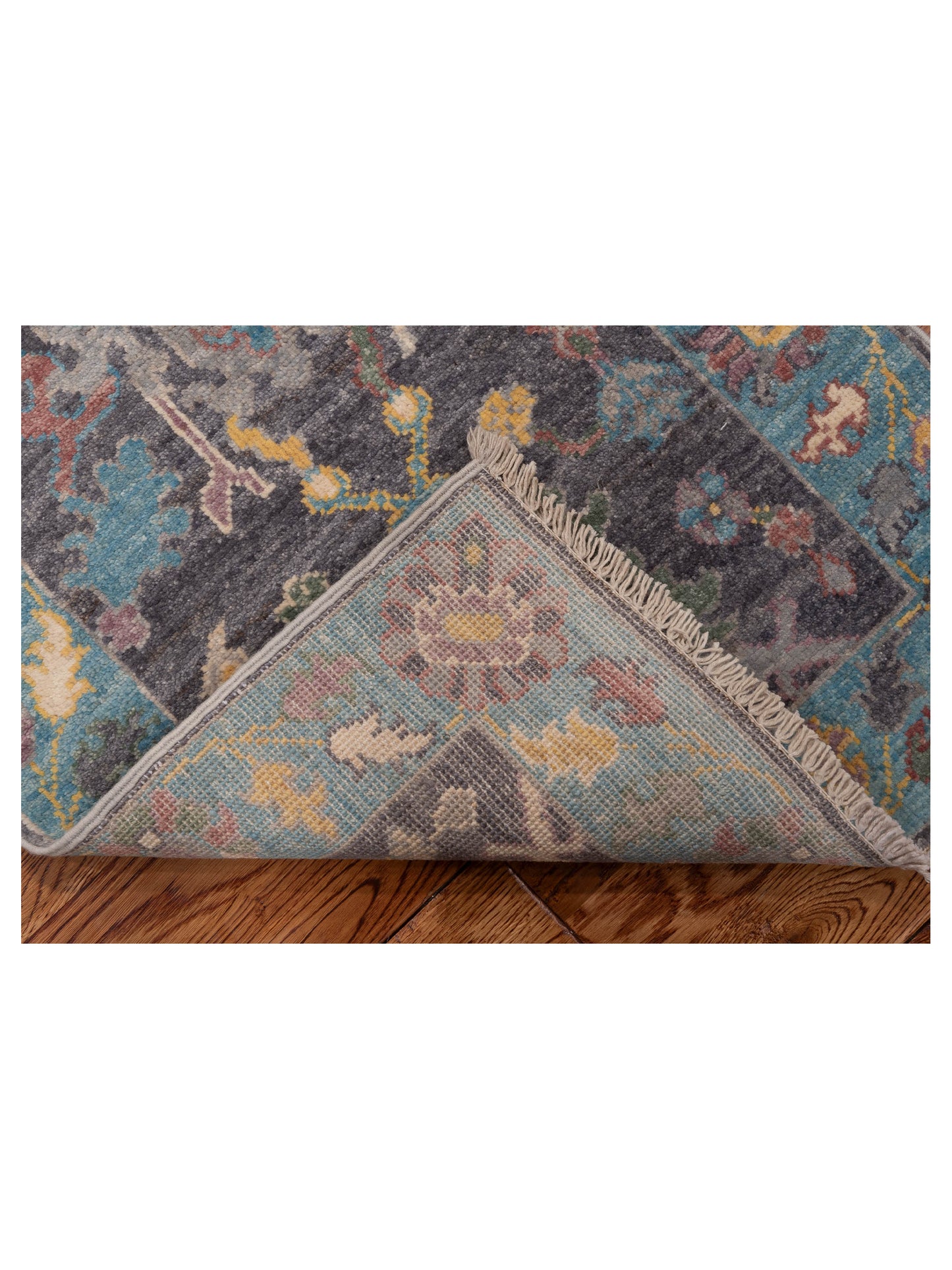 Anadol Oushak 151056 Purple Blue 1.10x6.2 Hand Knotted Rug