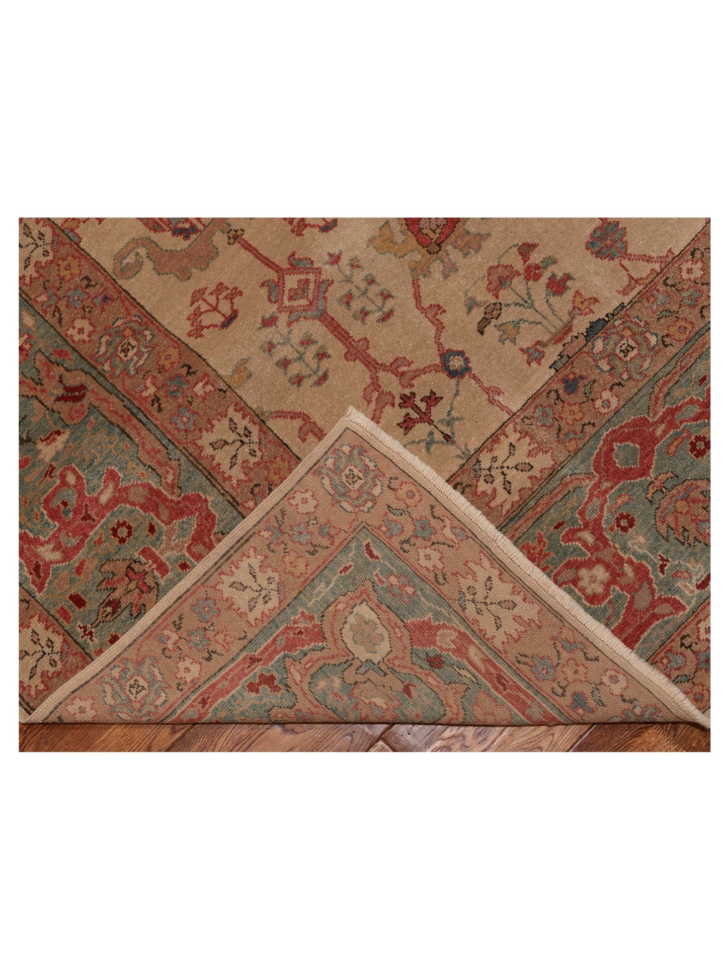 Antique Loom 98154 Ivory Blue 14.4x21.10 Hand Knotted Rug