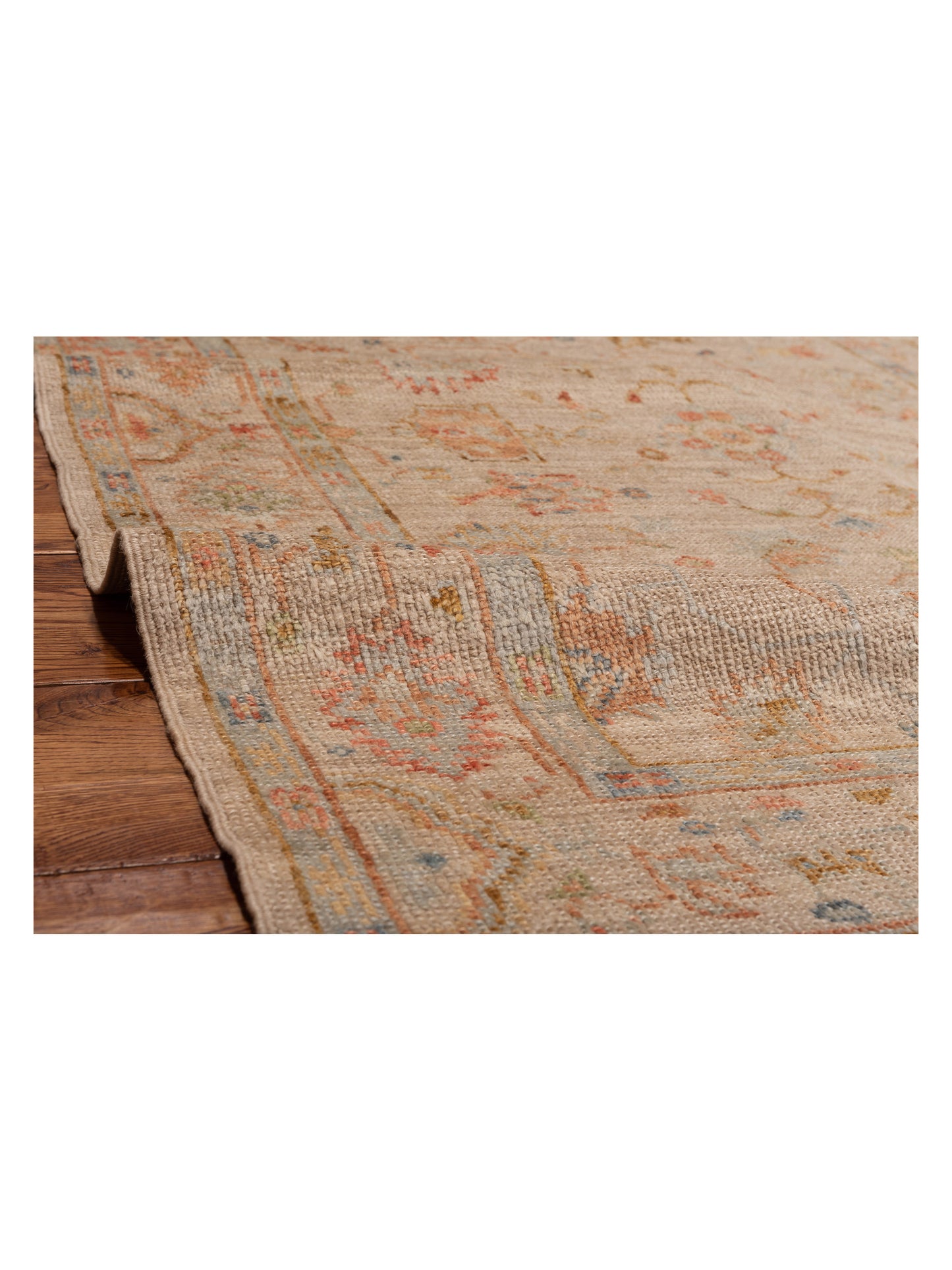 Angora Oushak 149311 Beige Beige 4.2x5.10 Hand Knotted Rug