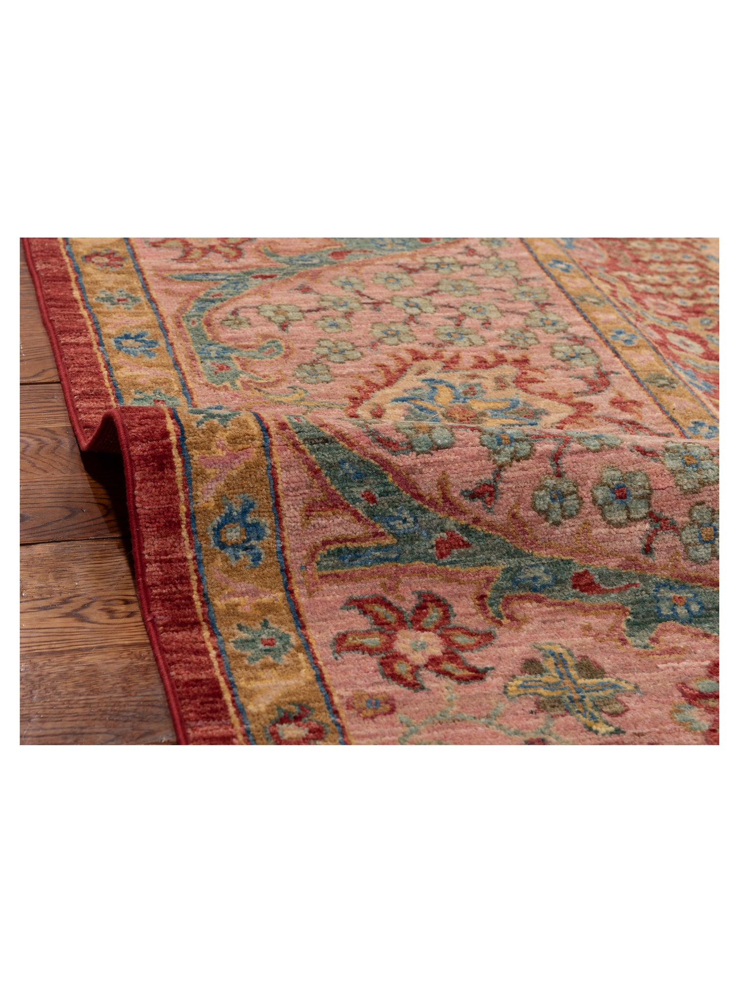 Akcha 152775 Red Pink 8.11x12.7 Hand Knotted Rug