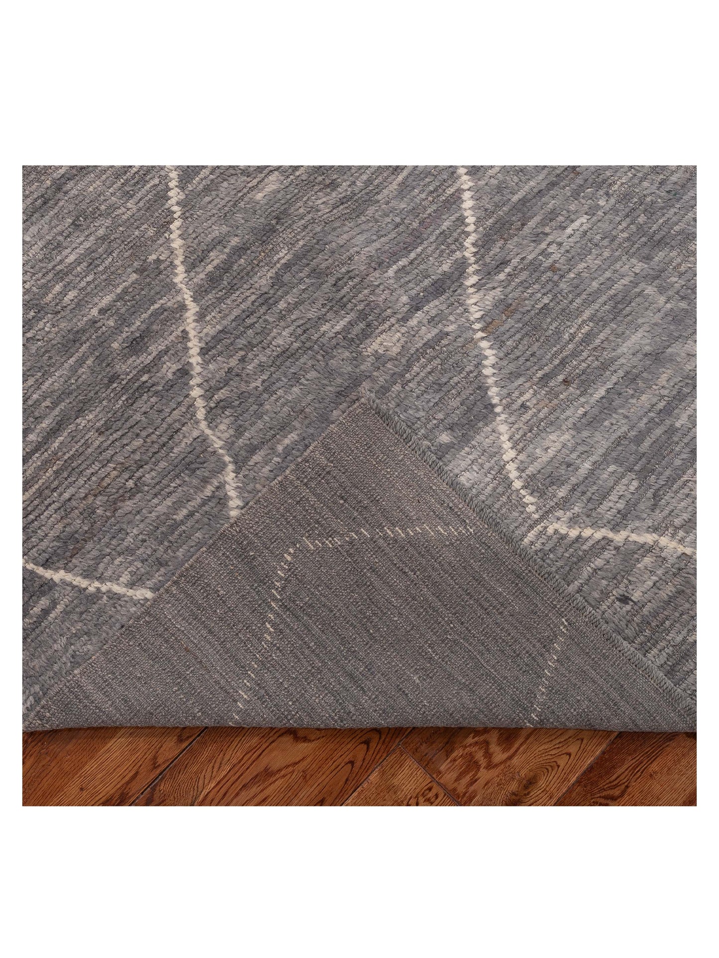 Berber Efes Gray Ivory 8x10.5 Hand Knotted Rug