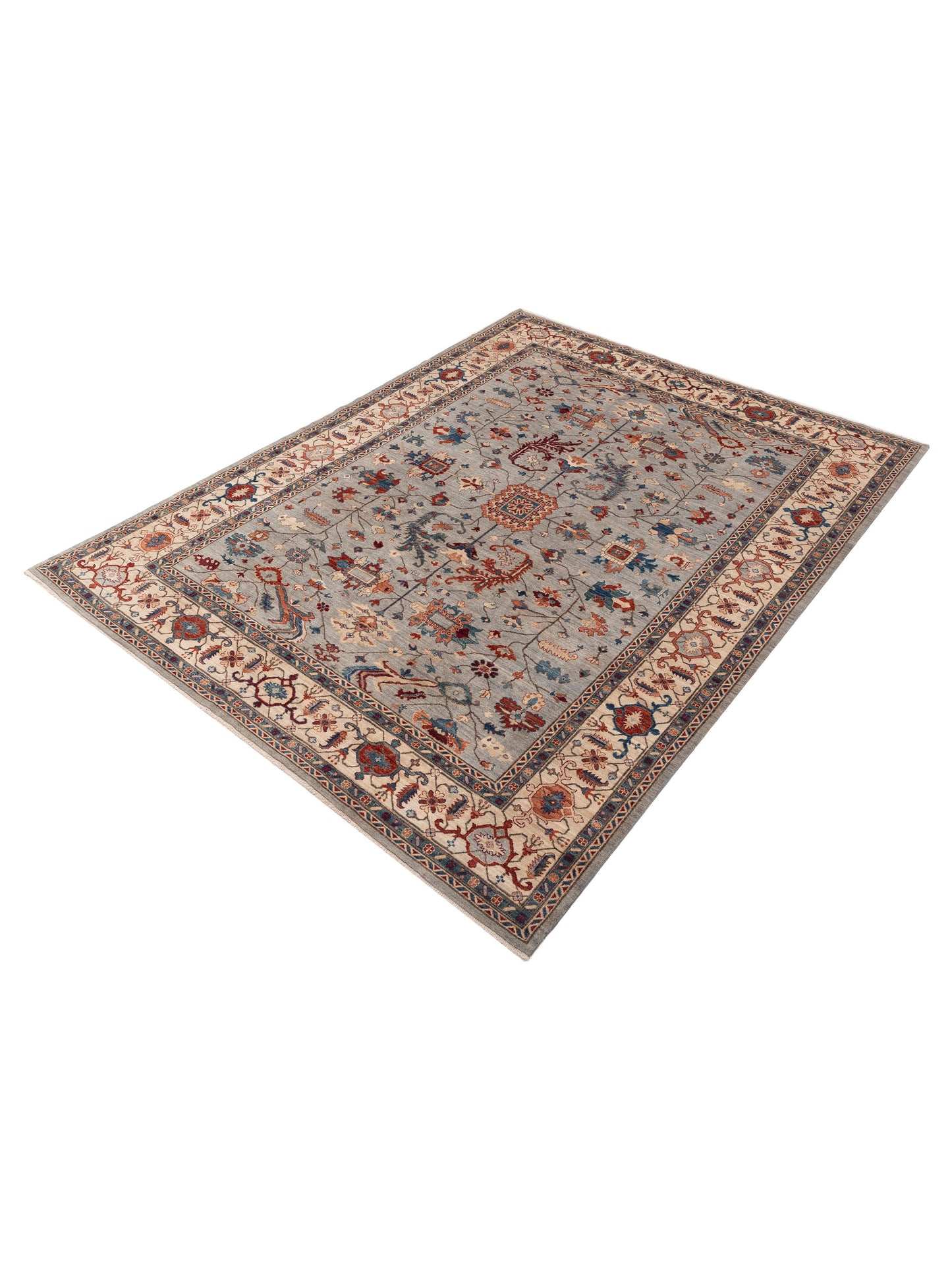 Sultan 153768 Silver Ivory 8.11x11.9 Hand Knotted Rug