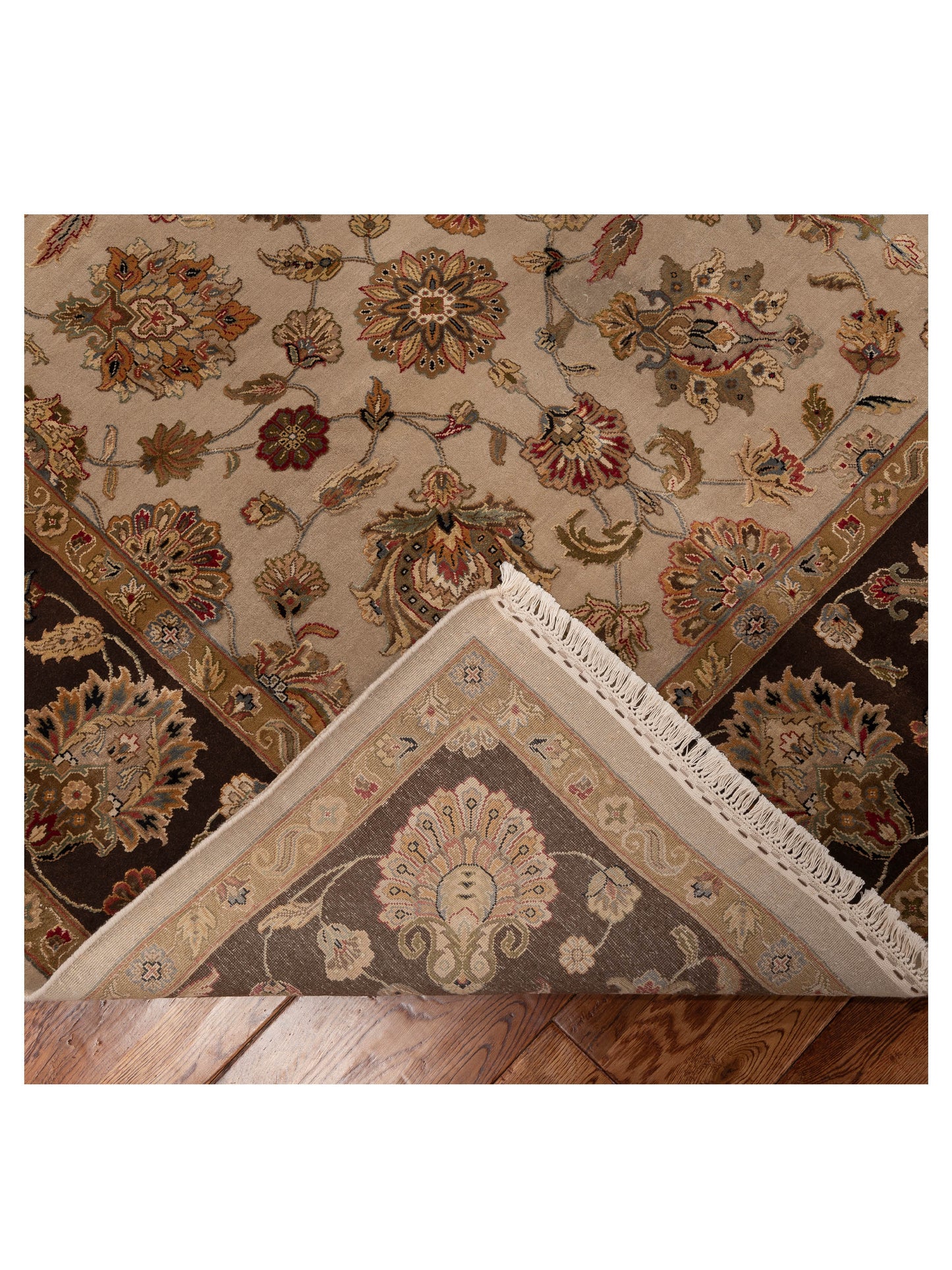 Imperial Silk 151246 Ivory Brown 8.3x10.1 Hand Knotted Rug