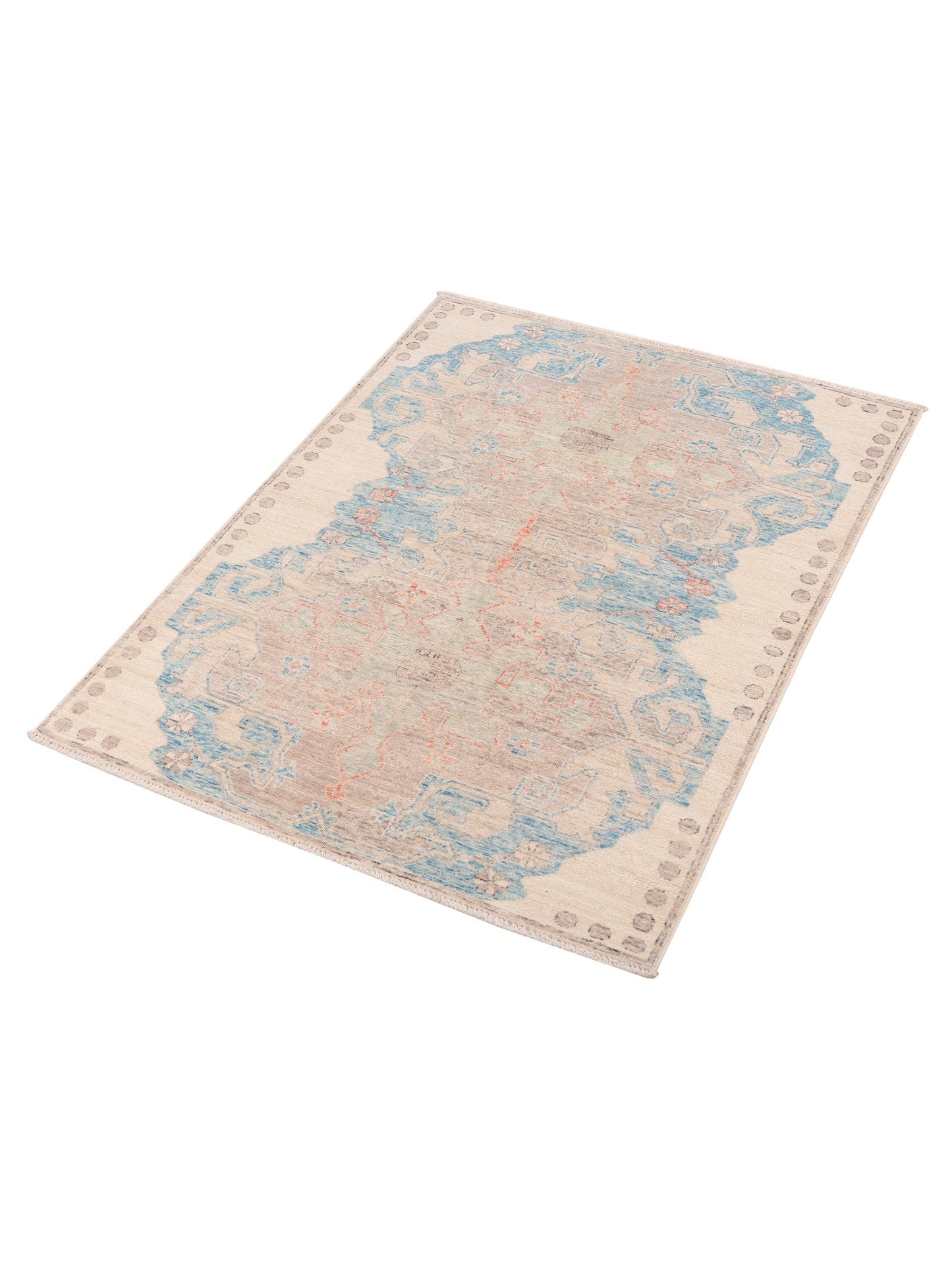 Anadol Oushak 151077 Brown Blue 4.11x6.5 Hand Knotted Rug