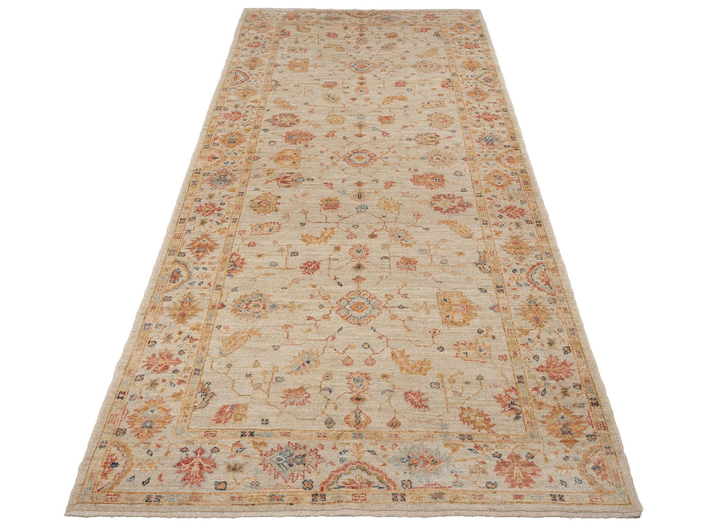 Angora Oushak 133075 Ivory Ivory 6.1x14 Hand Knotted Rug